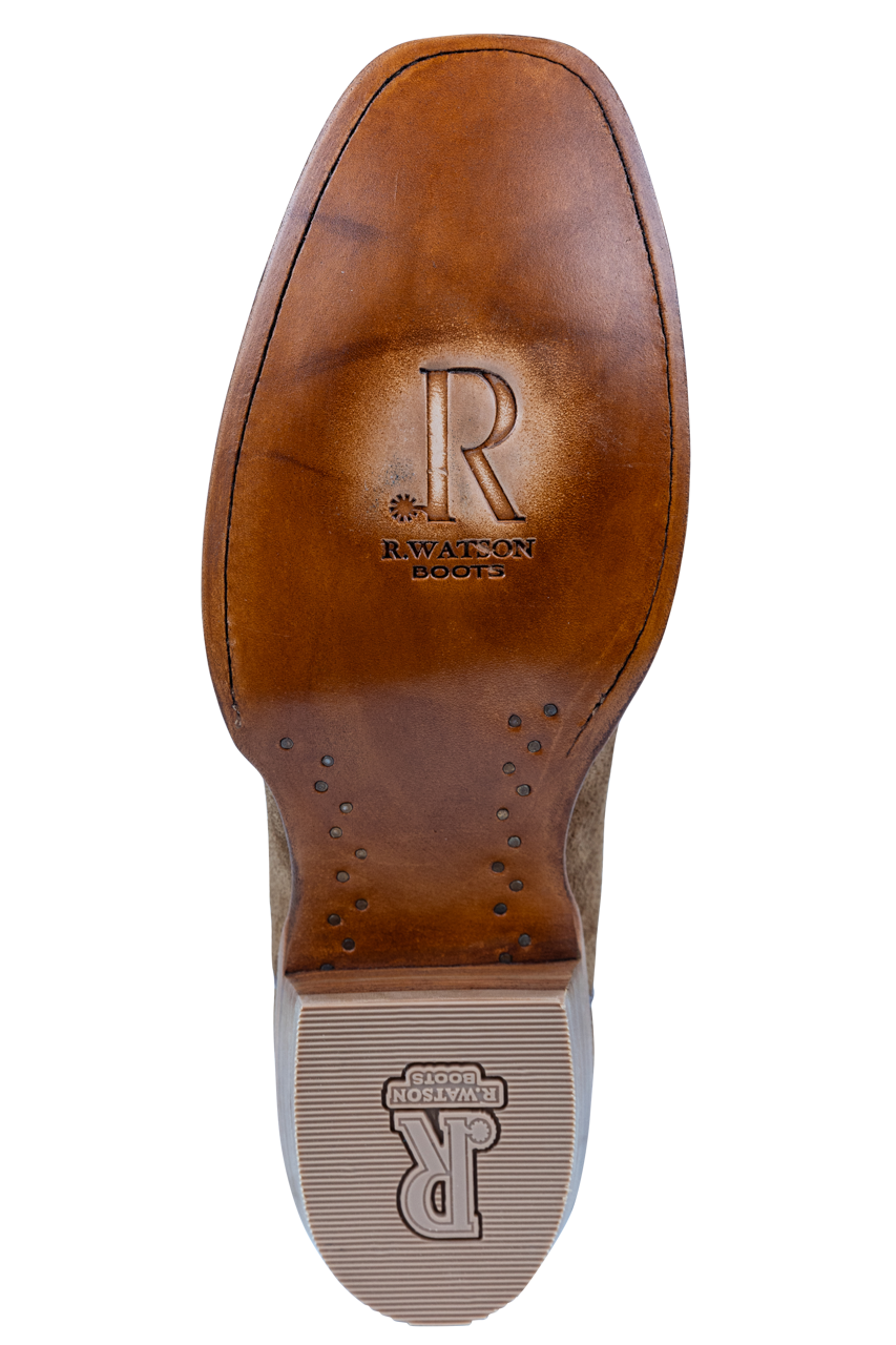 Premium R. Watson Genuine Cowhide Cowboy Boots - Arizona Tan - Western Style, Durable & Comfortable for Rodeo, Country Music Festivals & Outdoor Adventures