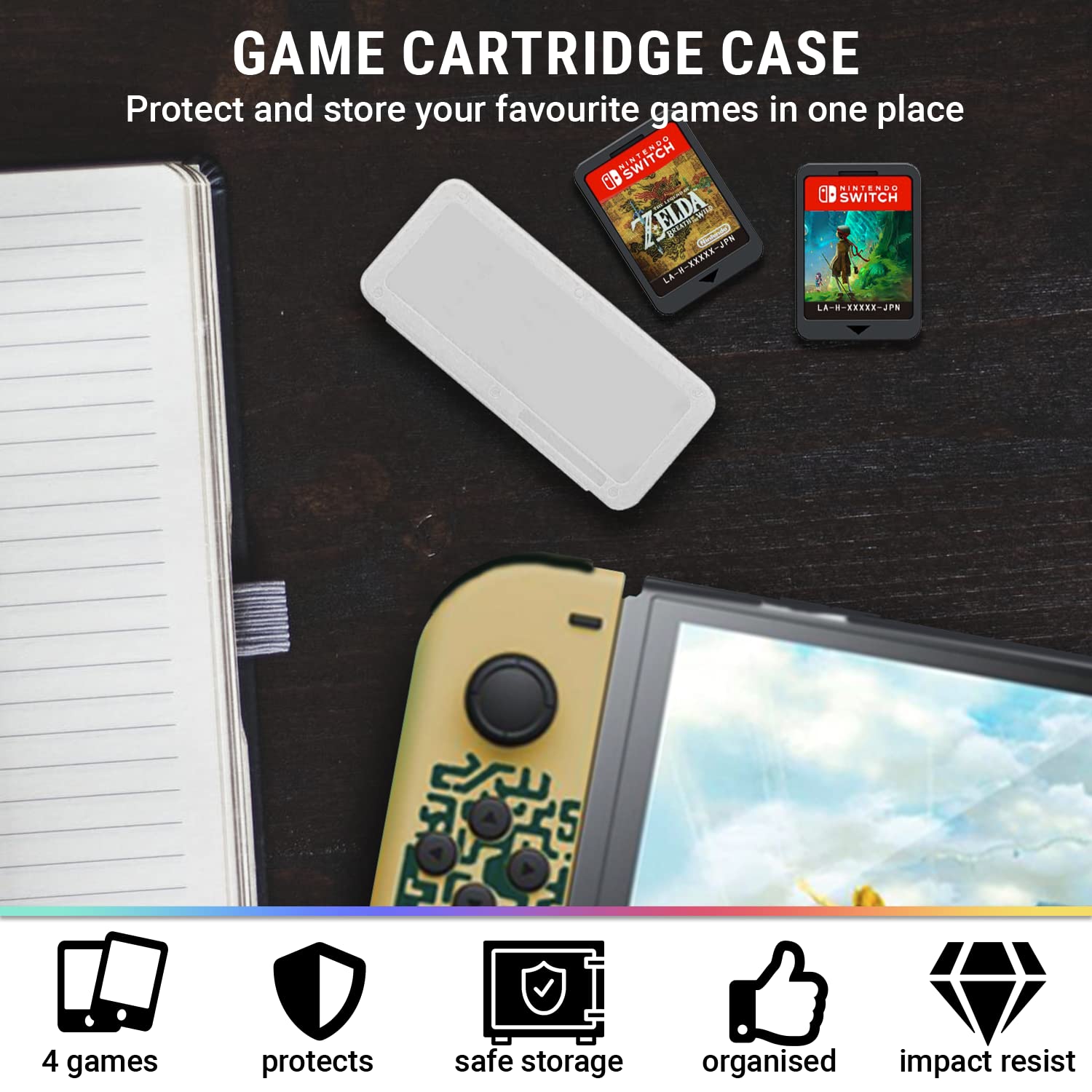 Orzly Nintendo Switch OLED Accessory Bundle Kit - Essential Pack with Case, Screen Protector, Comfort Grip Cover, Headphones, Charger Cable & Game Holder - Perfect for Travel, Gaming Parties & Home Entertainment (Gift Boxed OLED Edition)