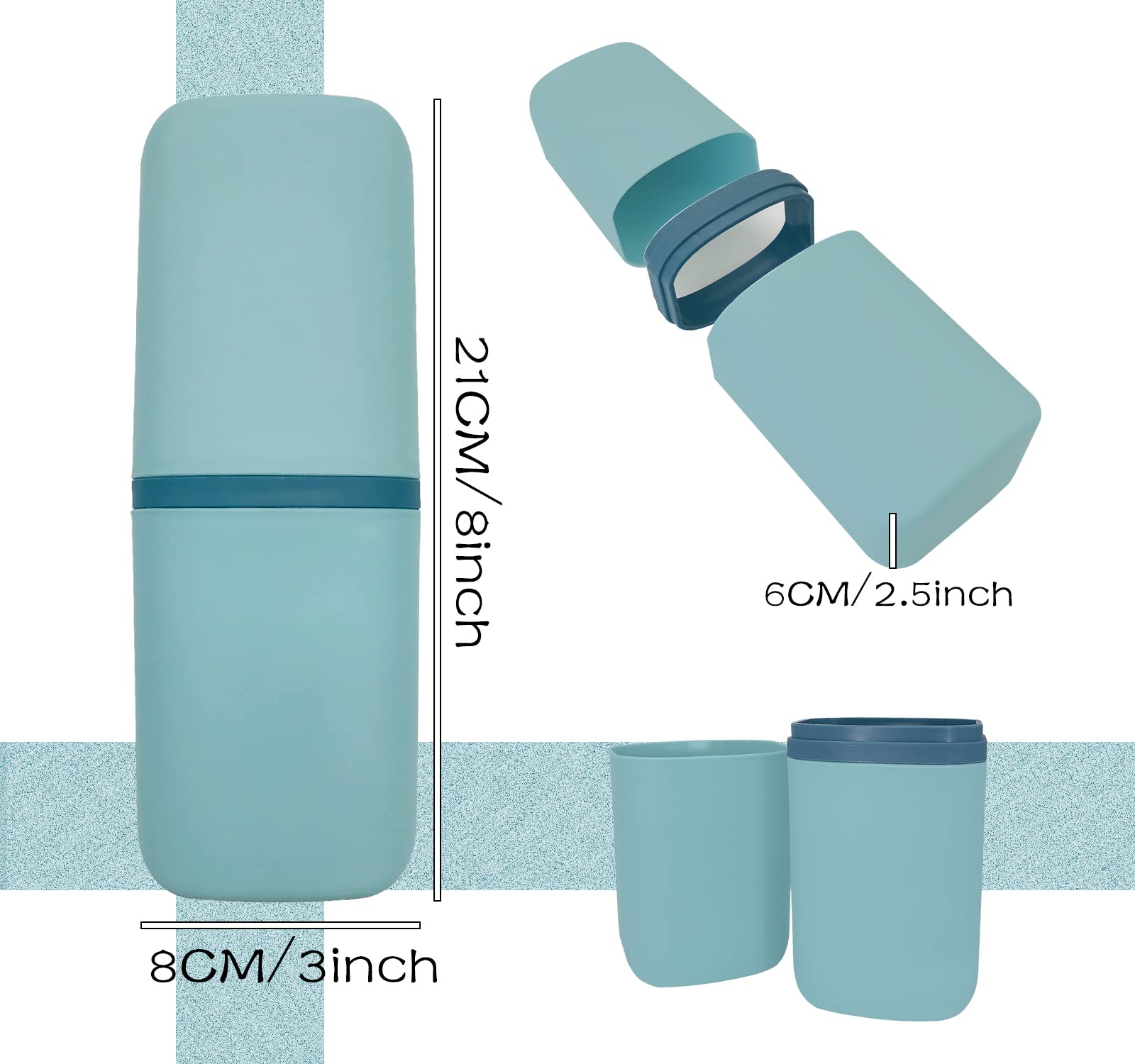 Portable Travel Toothbrush & Toothpaste Holder with Cup - Compact Toothbrush Case for Camping, School, Business Trips & Bathroom Organization - Ideal for Travel Accessories & Hygiene On-The-Go