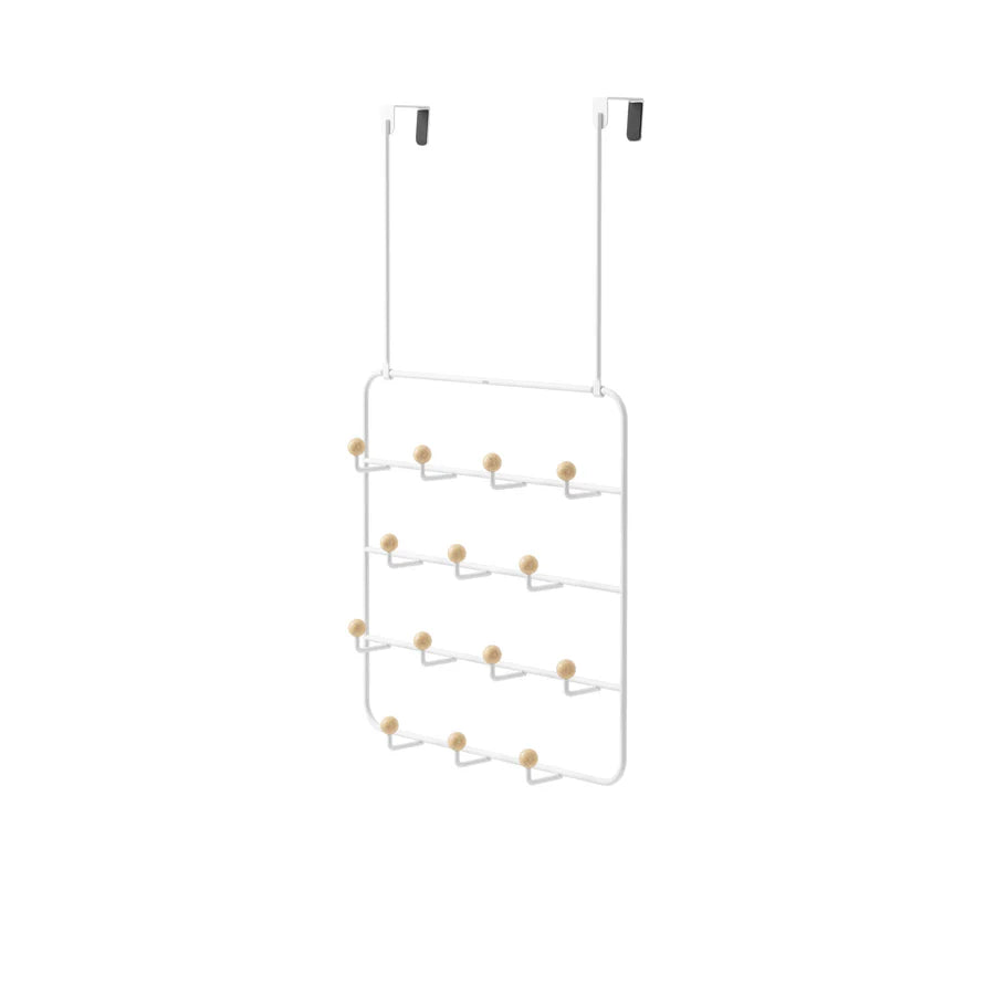 Estique Over The Door Organizer - White/Natural - Space Saving Storage Solution for Bedroom, Bathroom & Closet Organization