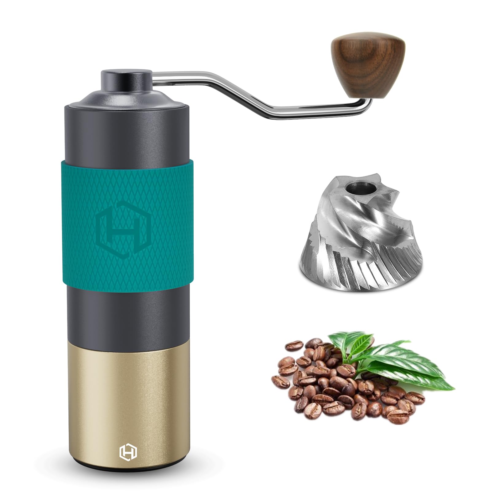 Premium Manual Coffee Grinder - Adjustable Stainless Steel Conical Burr Mill, 30g Capacity, Portable Hand Crank for Espresso to Coarse Grind | Perfect for Home, Office, Camping & Travel Coffee Brewing