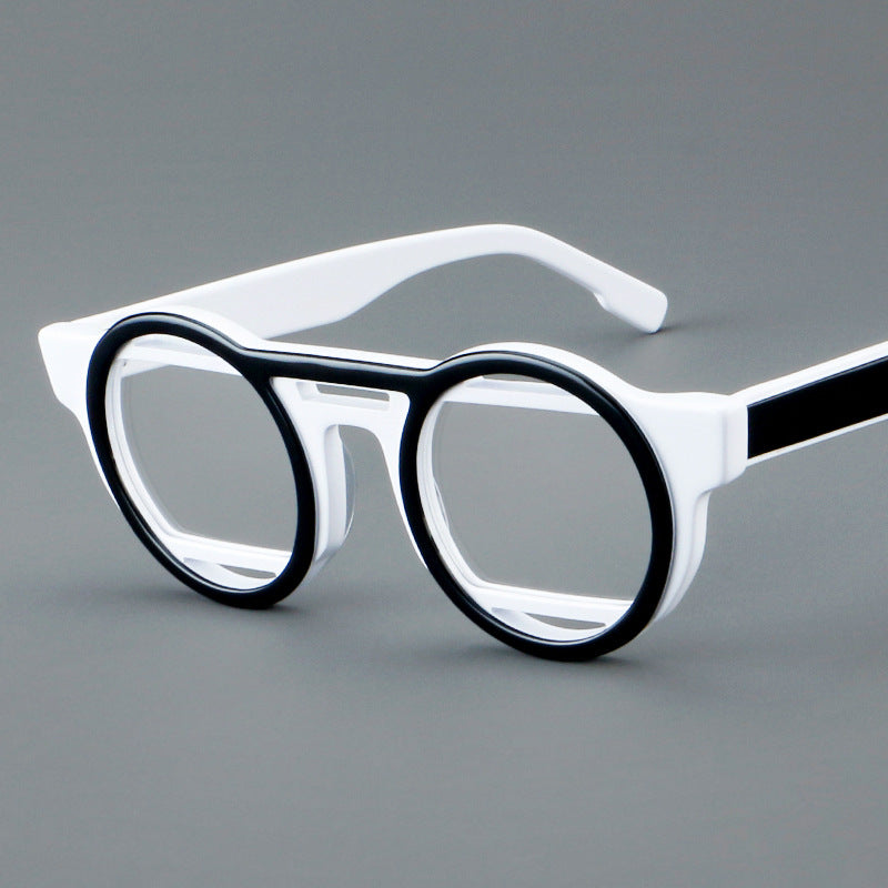 Vintage Retro Round Plate Glasses Frames - Classic Eyewear for Men & Women - Perfect for Reading, Fashion, and Everyday Use