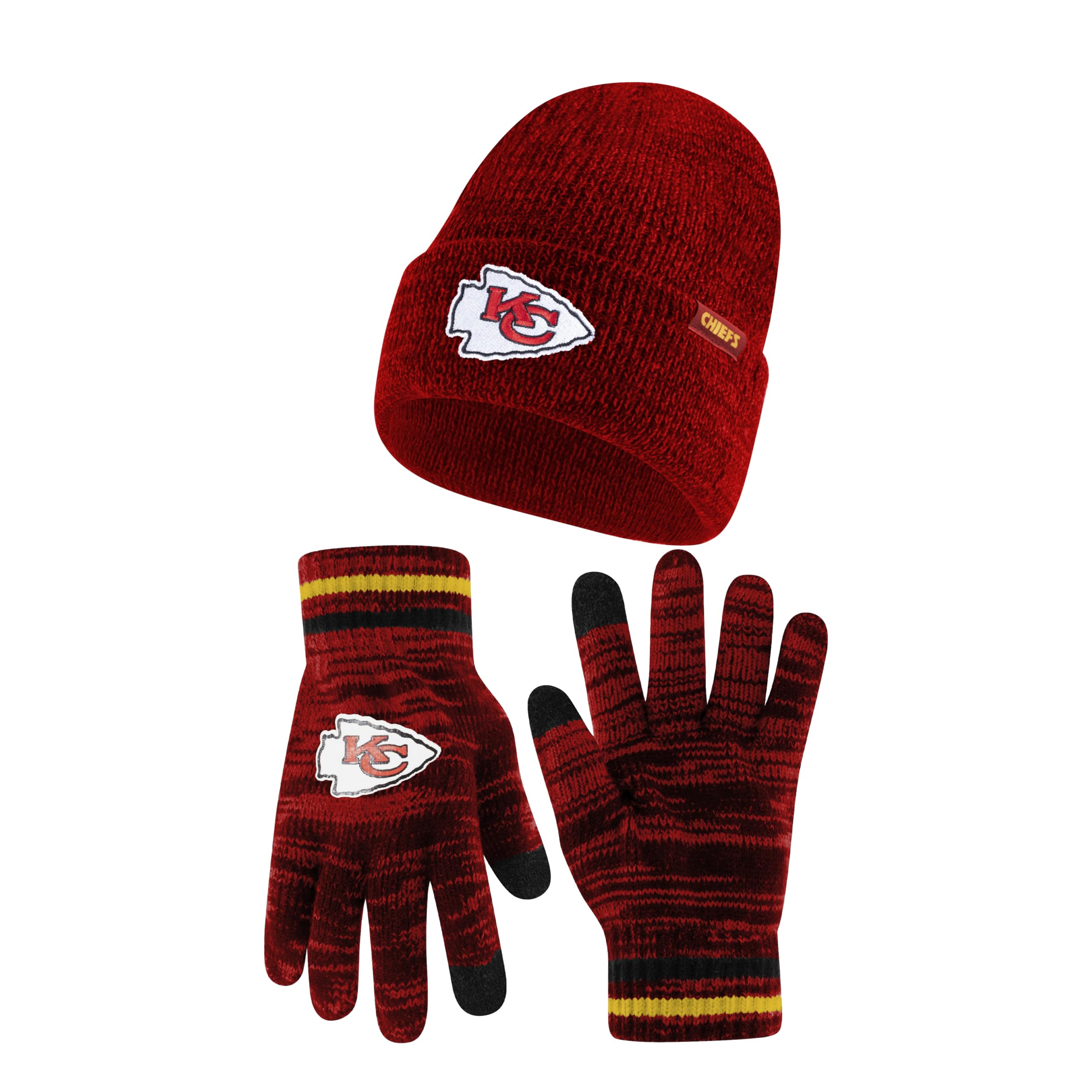 NFL Winter Beanie & Gloves Set - Super Soft Unisex for Adults - Touch Screen Friendly for Outdoor Sports