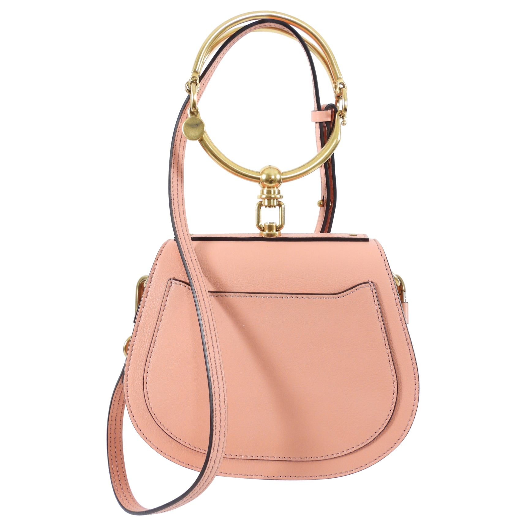 Chloe Light Pink Nile Bracelet Bag with Adjustable Crossbody Shoulder Strap - Perfect for Date Nights, Parties & Everyday Wear