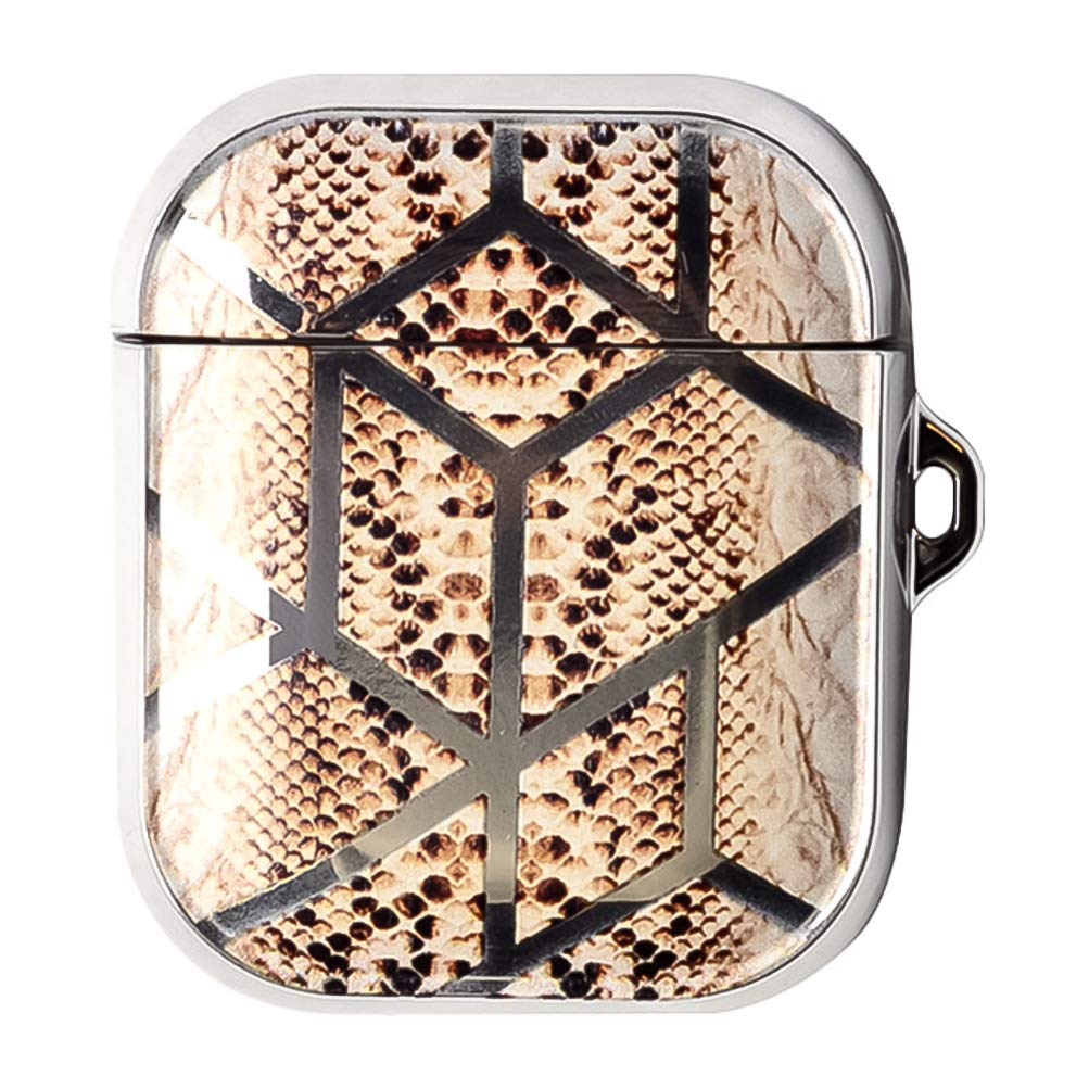 HemoBllo Wireless Headphones Case Compatible with AirPods 1/2 - Premium Snakeskin Design Protective Cover for Travel, Work & Gym - Secure Storage for Wireless Earbuds