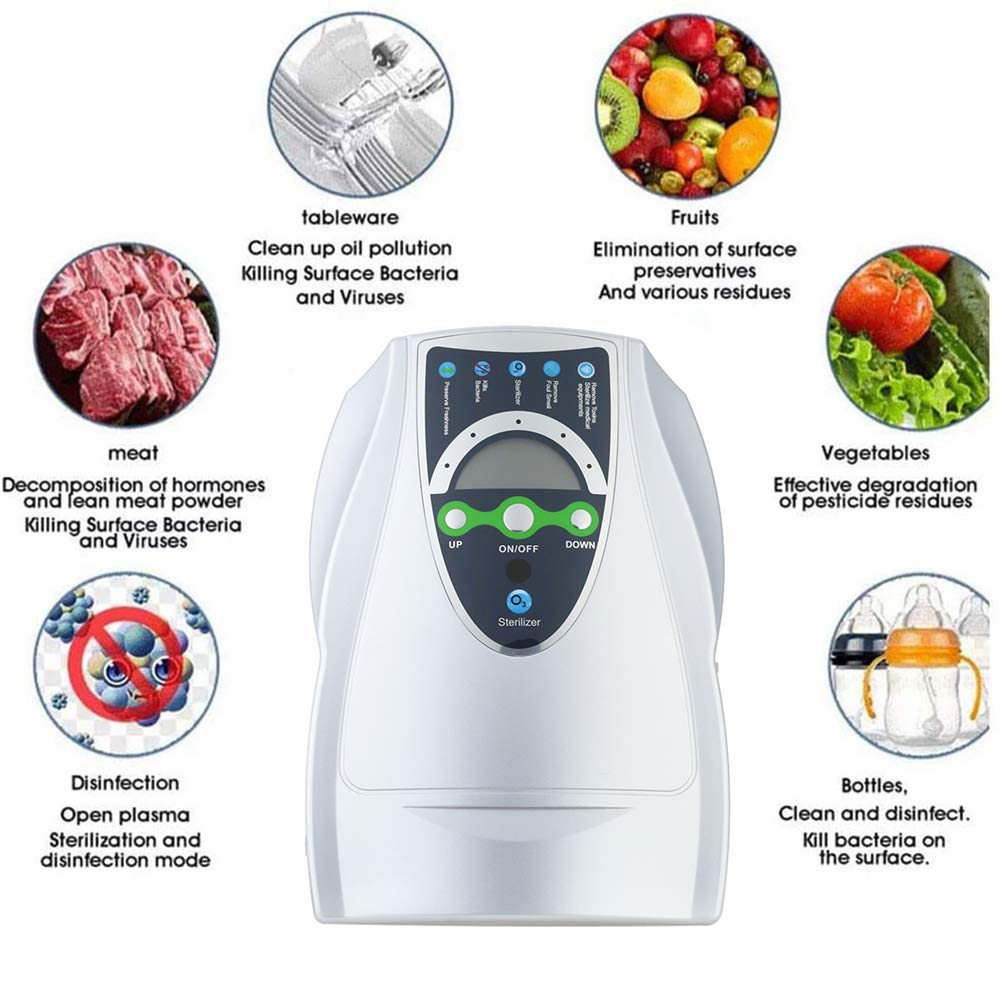 Ozone Generator for Home Use - Multi-Function Fruit & Vegetable Cleaner & Water Purifier - Eliminates Pesticides & Bacteria - Perfect for Kitchen, Office & Household Cleaning