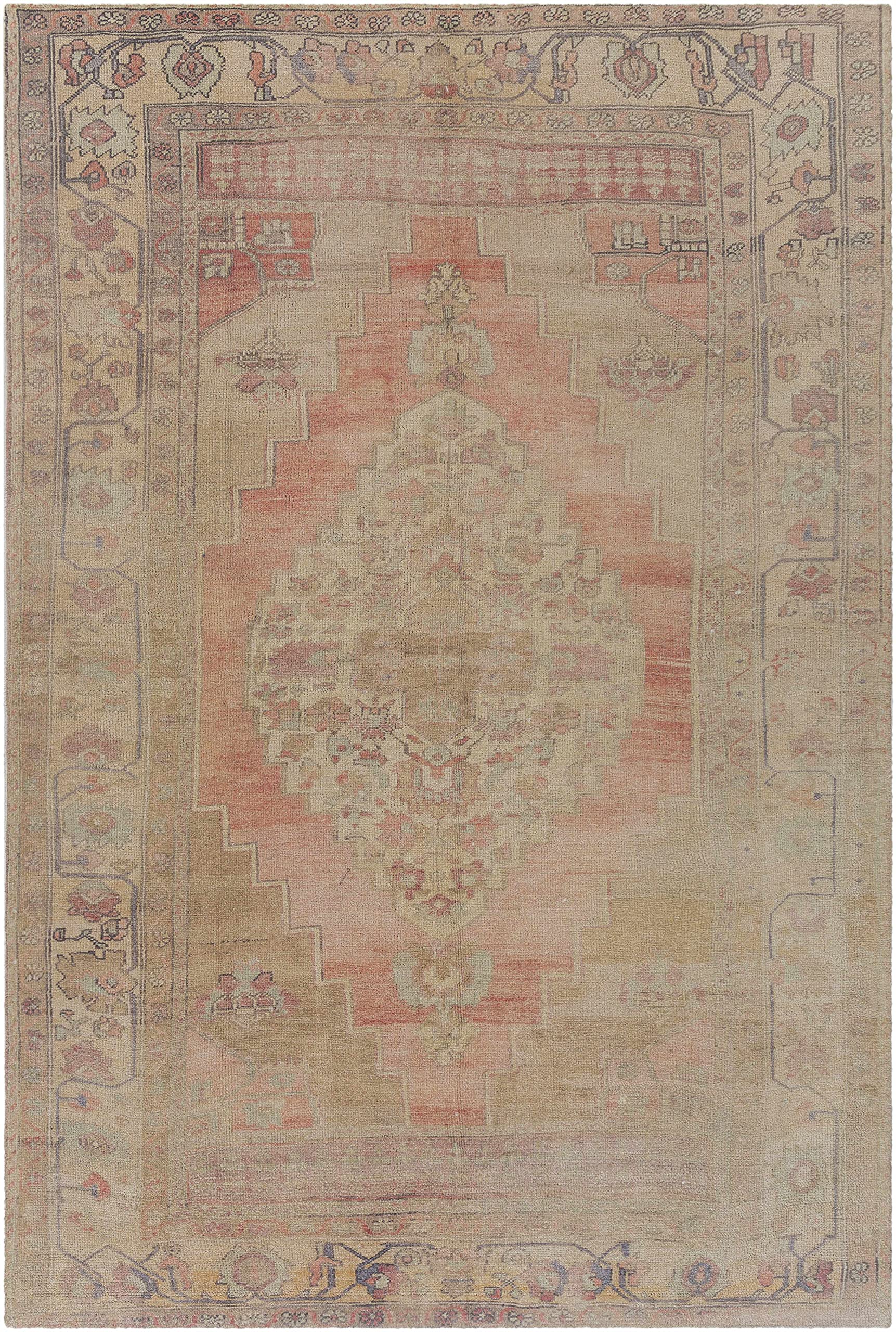 Hauteloom Holiday Traditional Area Rug 2' x 3' - Blue, Beige, Orange - Soft Living Room & Bedroom Carpet for Cozy Home Decor
