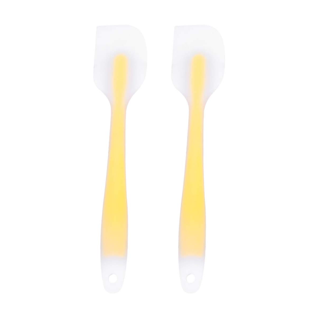 UPKOCH 2-Piece Silicone Cooking Utensil Set - Heat-Resistant Spatula & Scraper for Baking, Mixing, Frosting Cakes - Flexible Kitchen Tools for Butter, Cream, Oil Bottles (Yellow) - Perfect for Home Bakers & Professional Chefs
