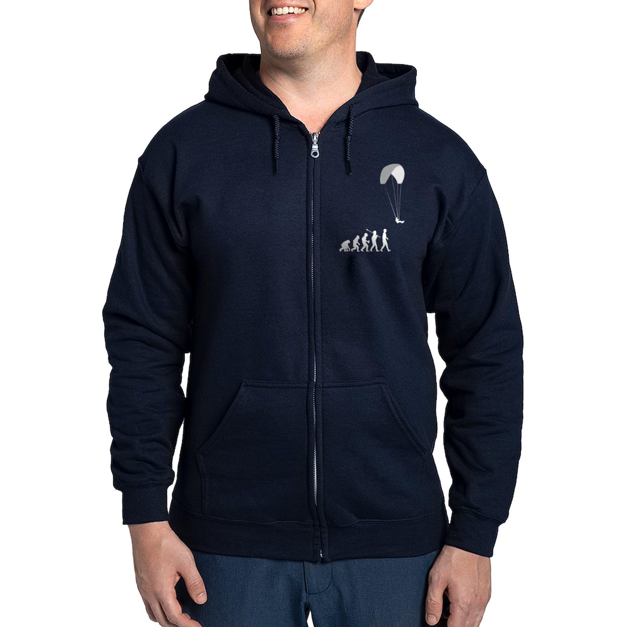 Men's Paragliding Zip-Up Hoodie - Dark Zip Hooded Sweatshirt for Outdoor Adventures | Perfect for Skydiving, Hiking & Casual Wear