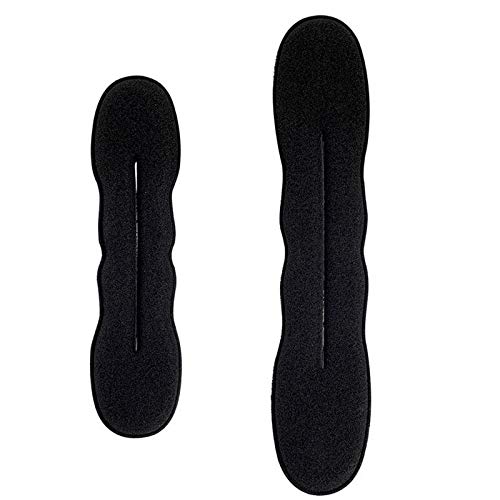 ASG 2-Pack Black Sponge Juda Bun Maker Hair Accessories for Women & Girls - Perfect for School, Work, and Party Hairstyles
