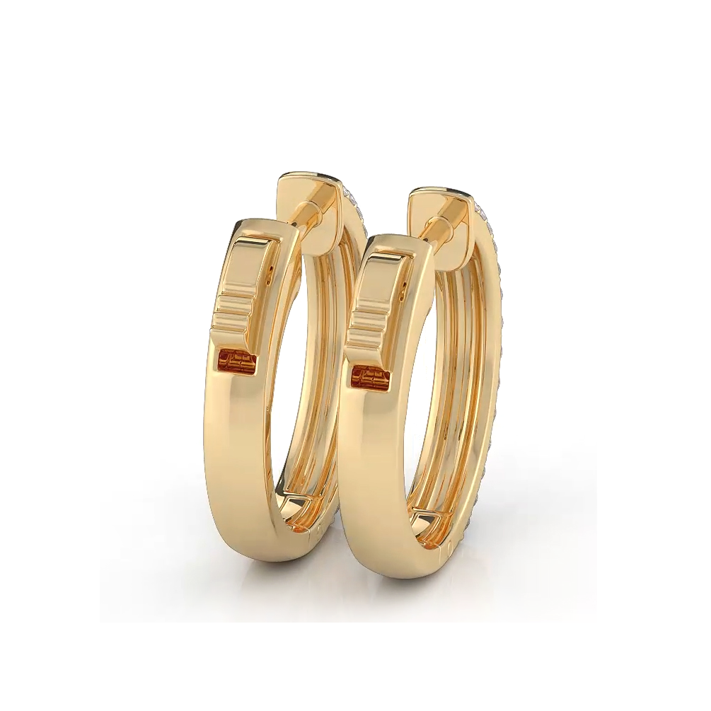 0.50 CTW Double Row Round Diamond Huggie Hoop Earrings for Women - Elegant Everyday & Special Occasion Jewelry Gift