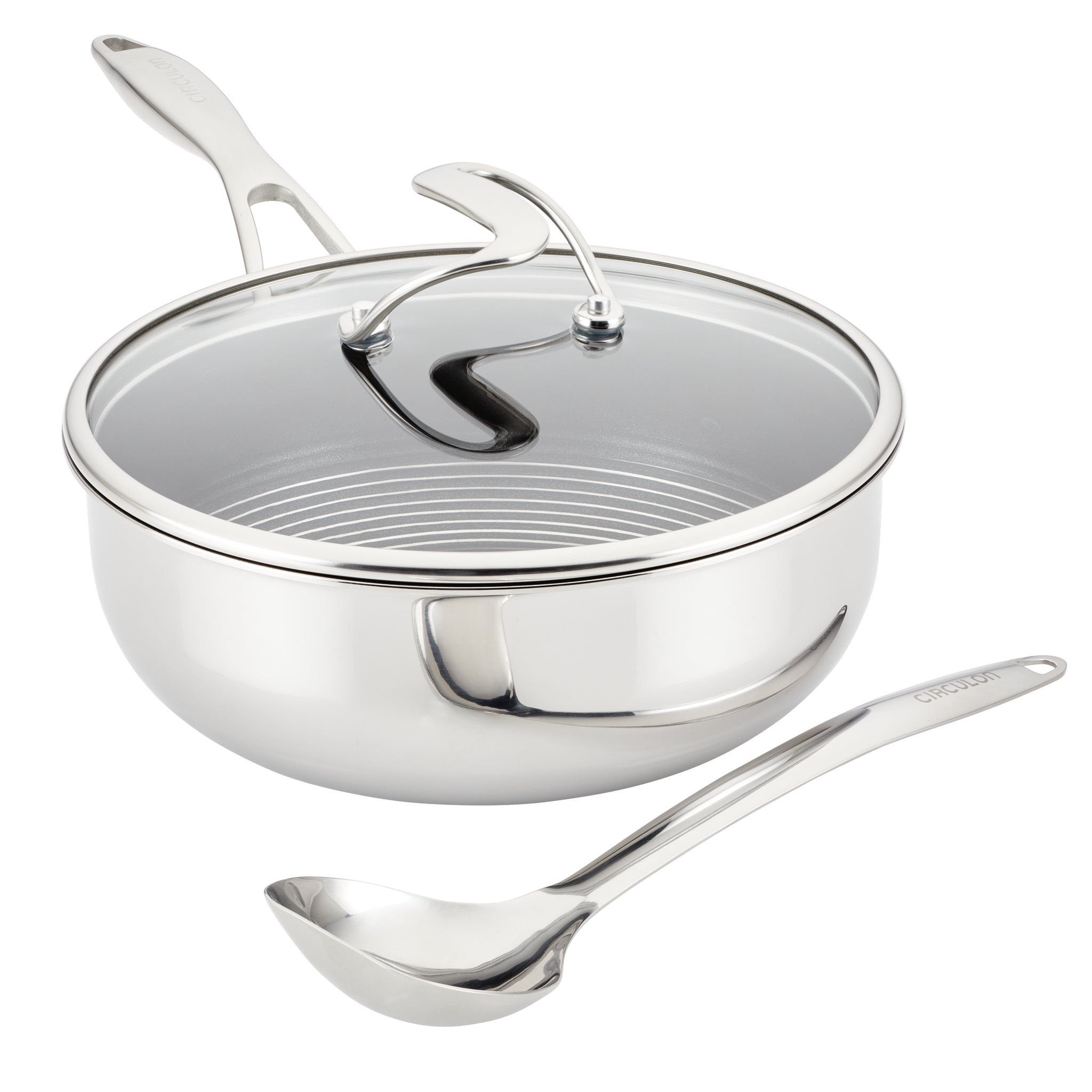3.5 Quart Covered Chef Pan with Spoon - Nonstick Cooking Pot with Lid for Sauteing, Frying & Simmering - Perfect for Home Kitchen & Professional Use