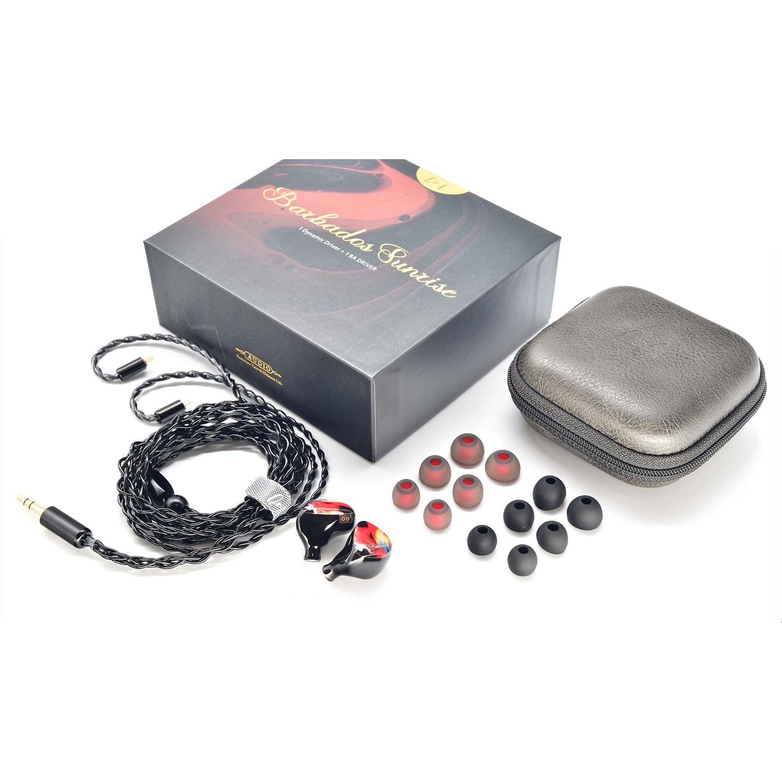Queen of Audio Barbados Sunrise In-Ear Monitors - High-Fidelity Wired Earbuds with Noise Isolation for Musicians, Audiophiles & Studio Use