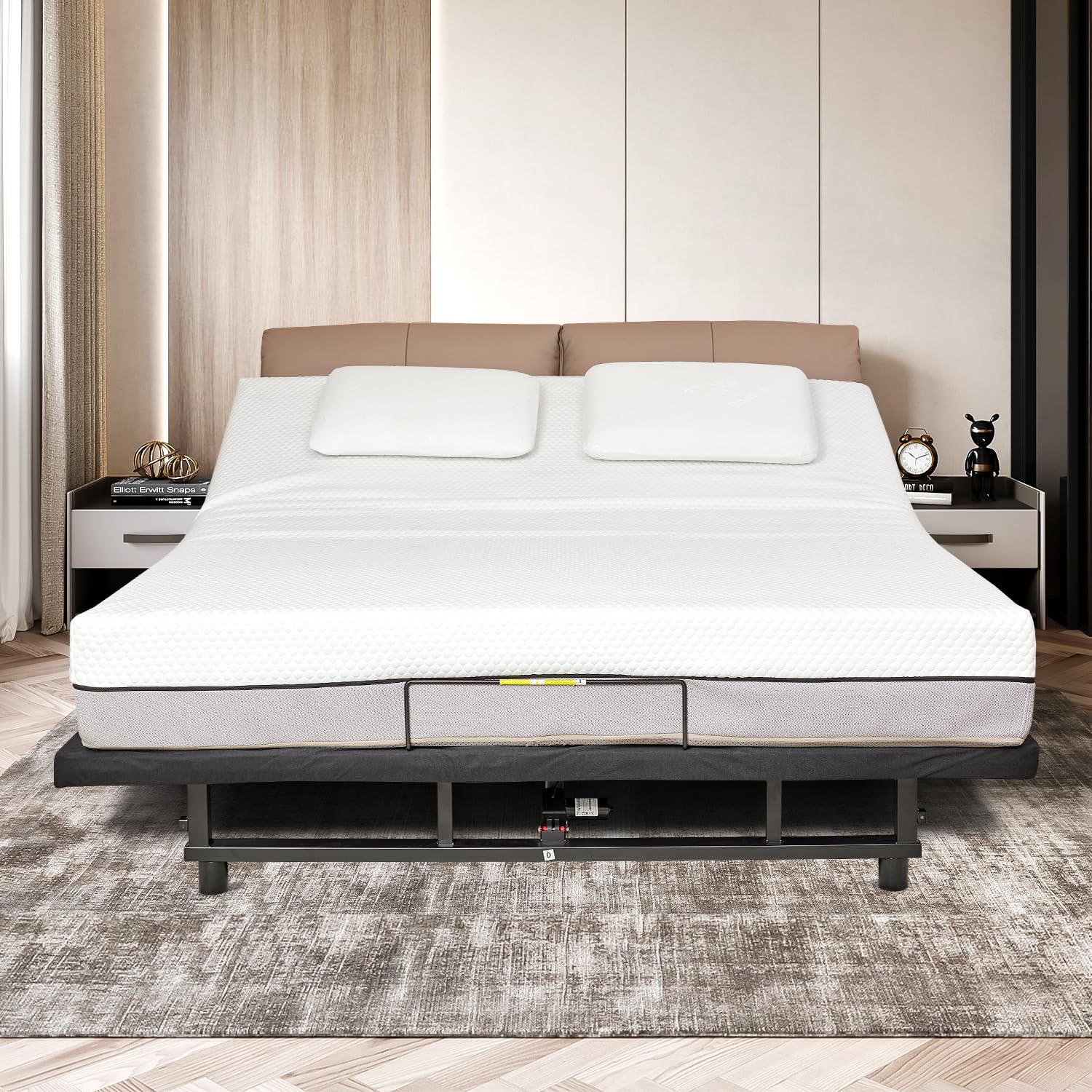 Full Size Adjustable Bed Frame with Wireless Remote - Electric Adjustable Base for Head/Foot Incline, Zero Gravity & Quiet Motor | Perfect for Back Pain Relief, Reading & Watching TV in Bed