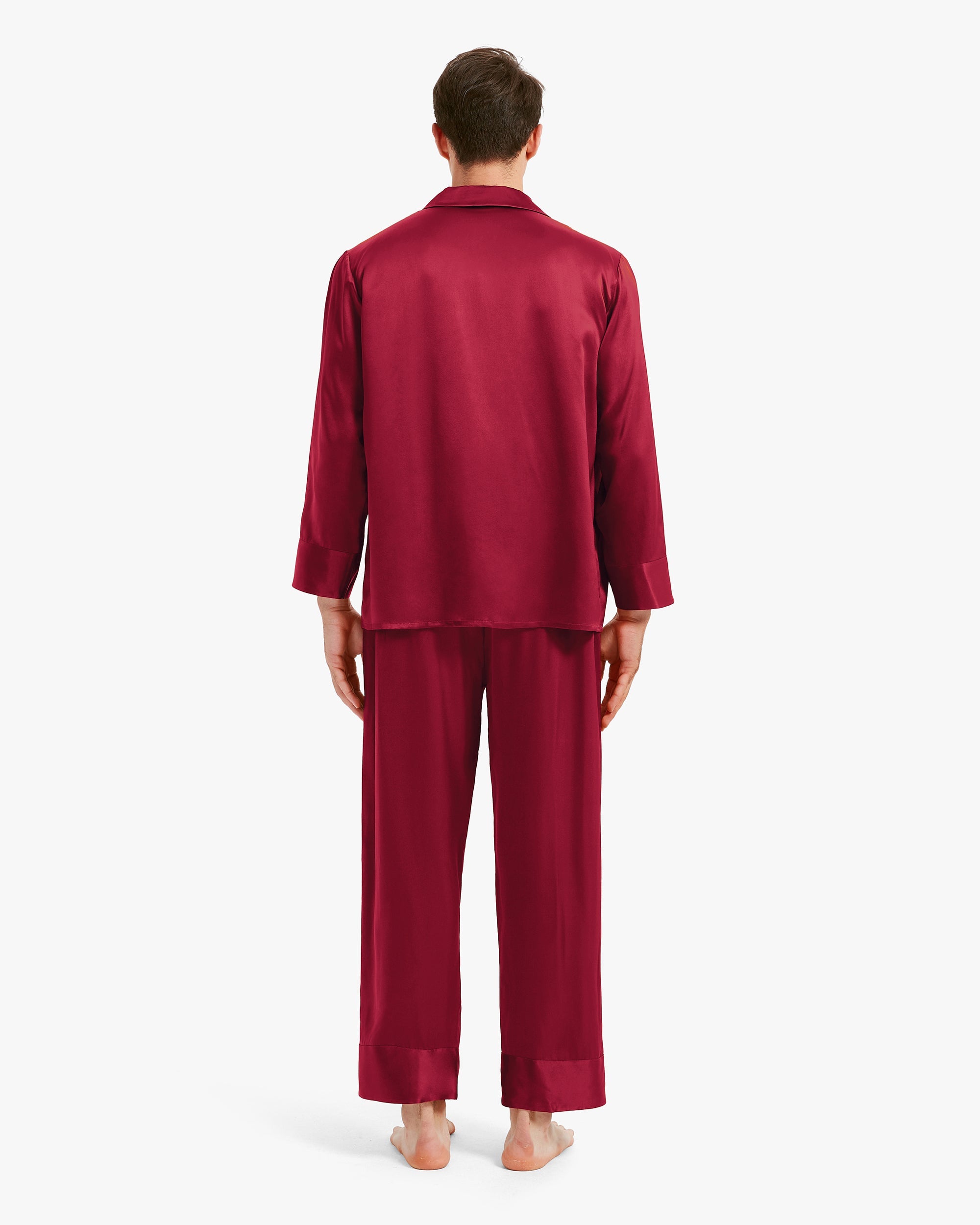 Men's Classic Silk Pajama Set - Soft & Breathable Sleepwear for Lounge & Travel - Premium Comfort for Home, Hotel & Vacation