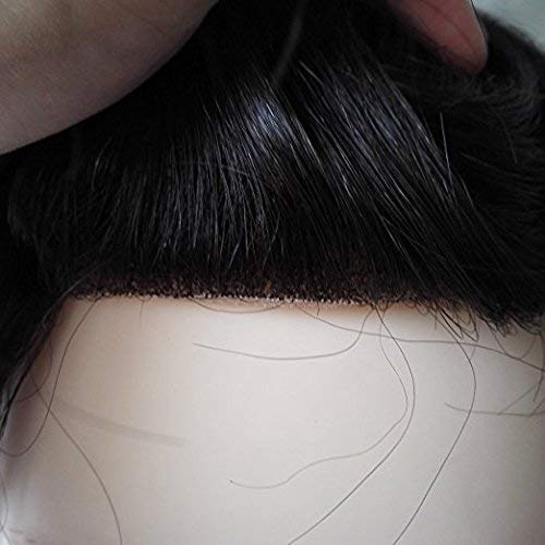 Stylazo 100% Natural Human Hair Toupee for Men - Monofilament Wig in 9x7 Inch (Natural Black) & 7x5 Inch (Dark Brown/Natural Black) - Realistic Hair Replacement System for Thinning Hair & Baldness - Perfect for Daily Wear, Special Occasions & Confidence Boosting