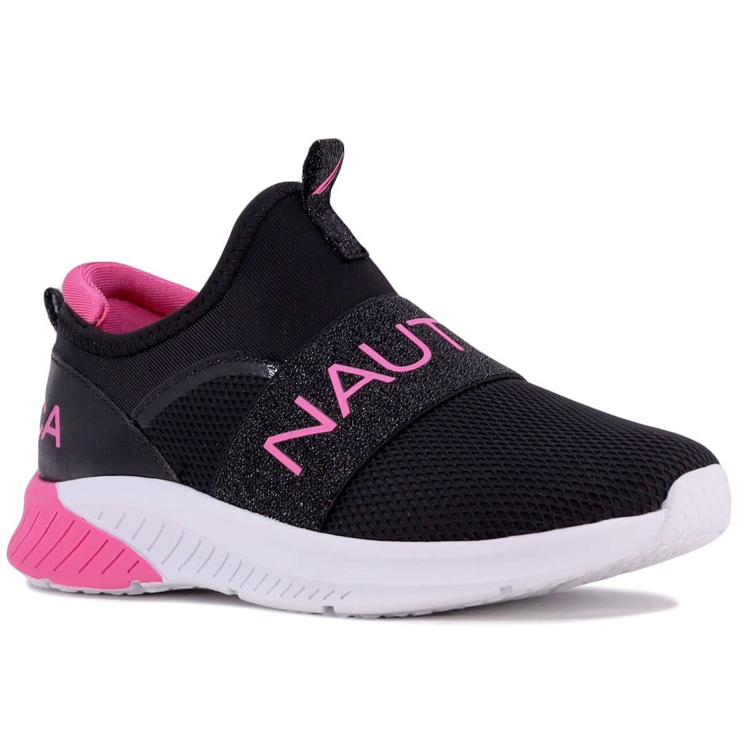 Nautica Kids Girls Youth Athletic Fashion Sneakers - Slip On Running Shoes for Toddler & Big Kids - Lightweight Comfortable Sneakers for School, Play & Sports Activities
