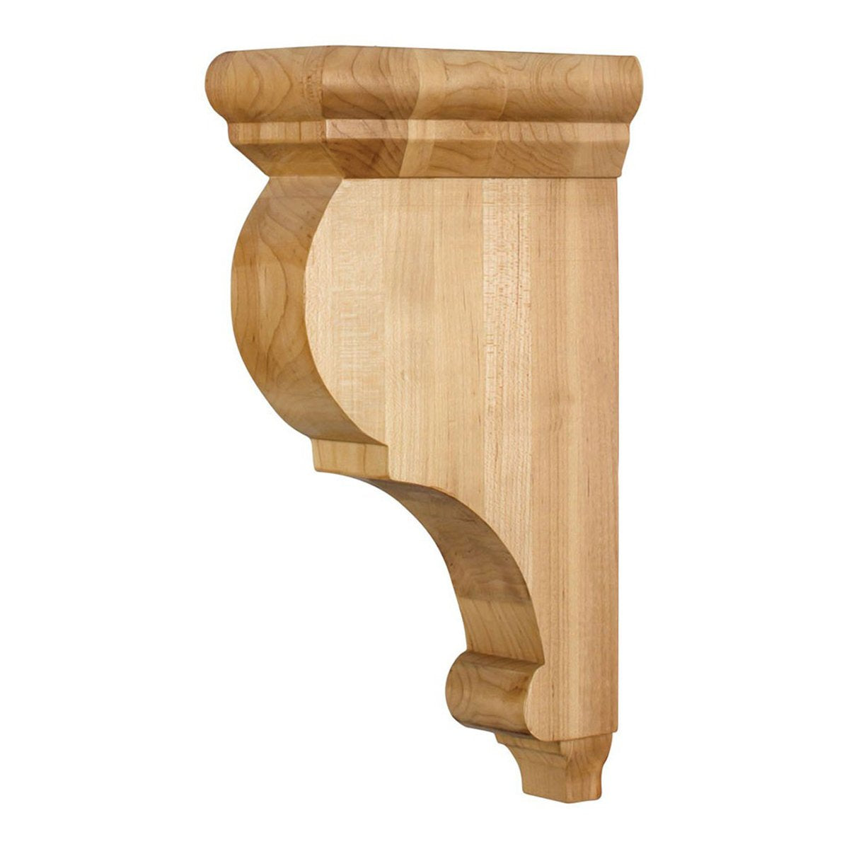 Hardware Resources 3x6.5x12 Inch Cherry Wood Smooth Bar Bracket - Heavy Duty Shelf Support for Kitchen, Bathroom, and Garage Storage