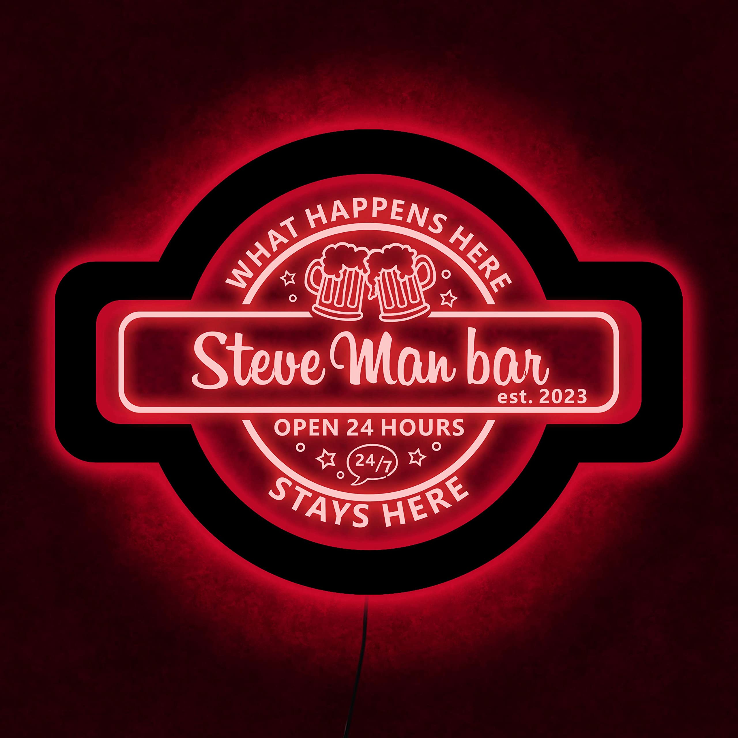 Custom Neon Bar Signs - Personalized LED Light Up Signs for Home & Business - Perfect for Bars, Pubs, Restaurants & Man Caves - Durable & Energy Efficient Decor