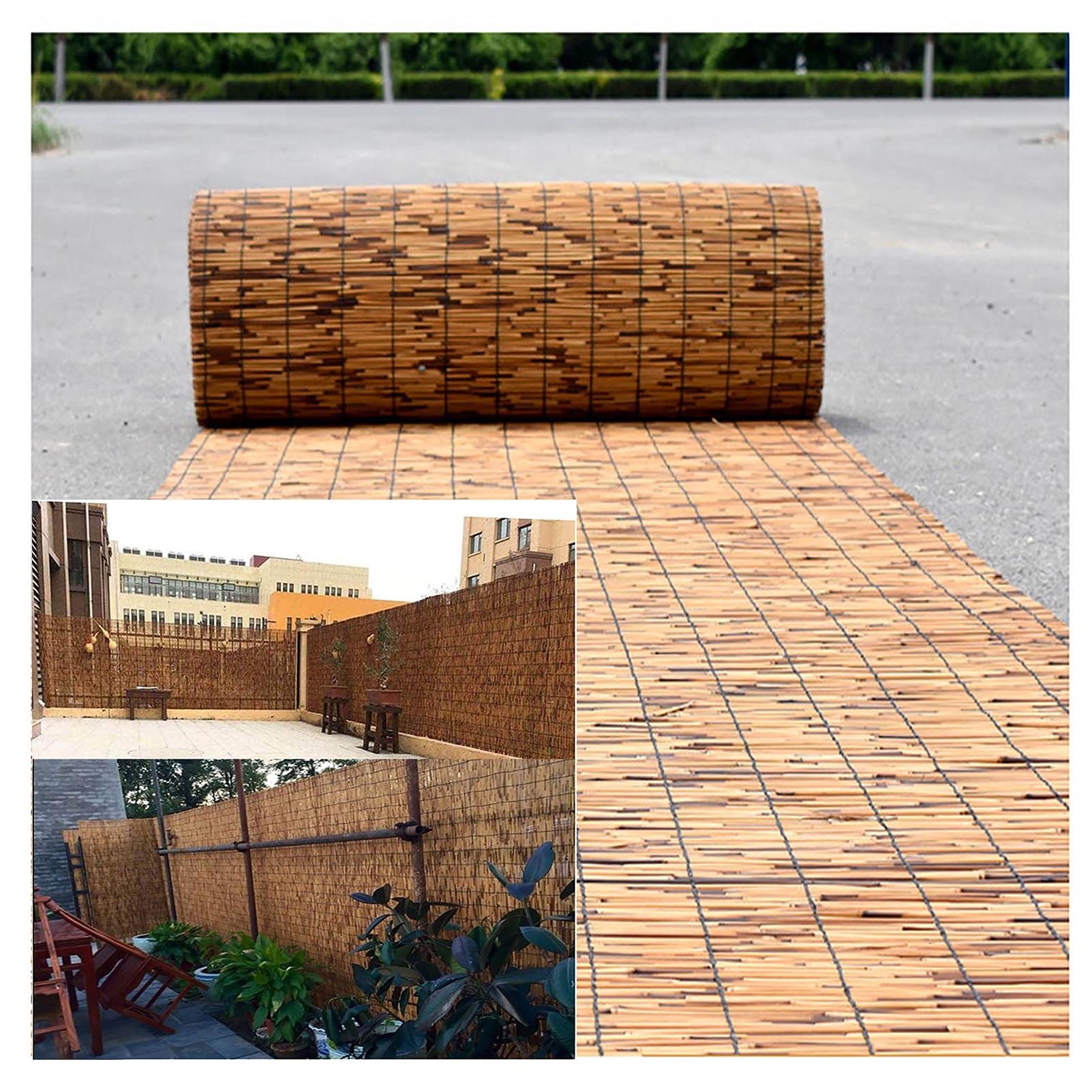 4FT Blackout Bamboo Reed Fence Roll - Outdoor Privacy Screen for Balcony, Patio & Garden - Natural Wall Decoration for Apartments & Galleries (2-3FT Height Options) | Perfect for Creating Shade, Enhancing Privacy & Decorating Outdoor Spaces