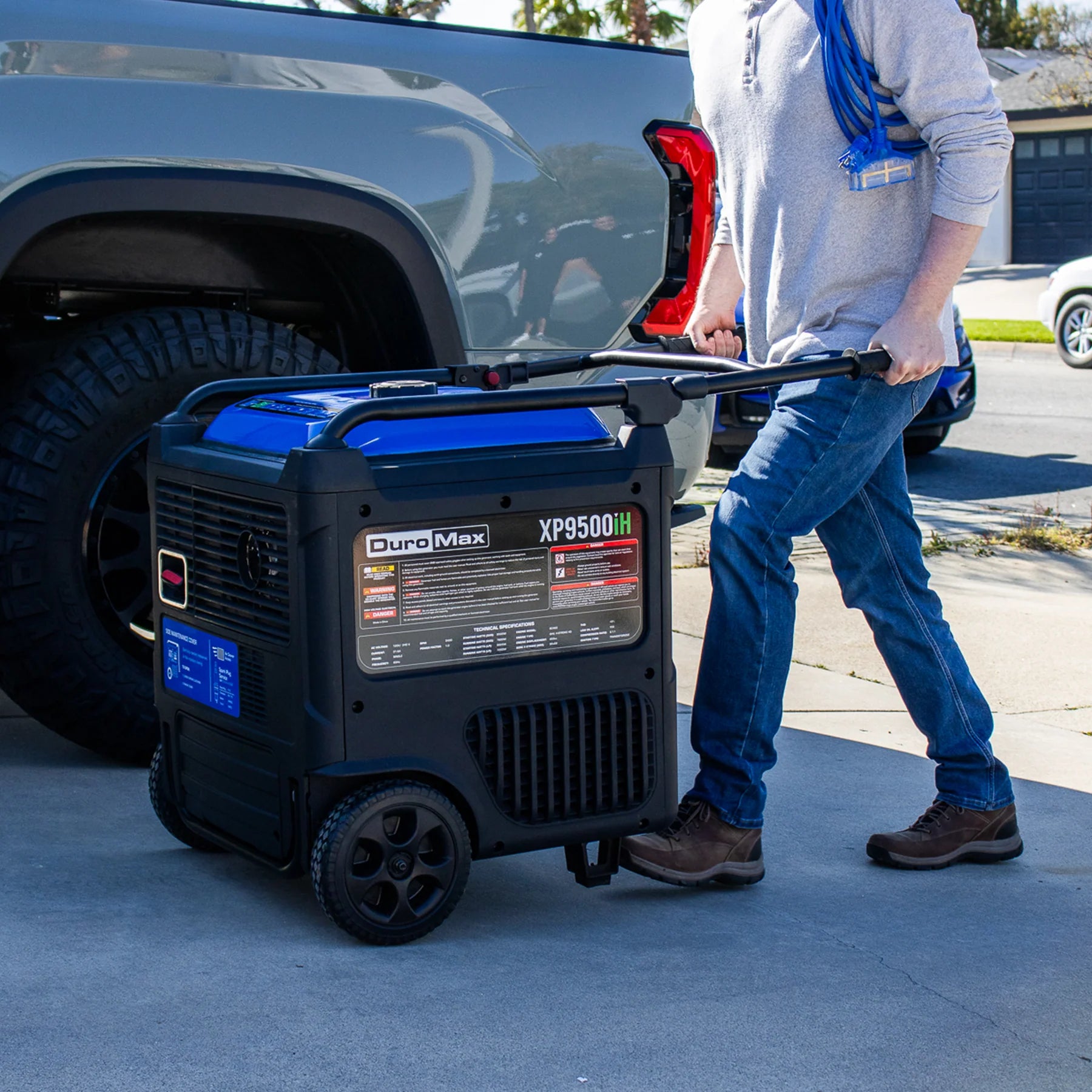 DuroMax XP9500iH 7600W/9500W Dual Fuel Portable Generator with Remote Start - Gas & Propane Powered Inverter Generator with CO Alert - Perfect for Home Backup Power, Camping & Outdoor Activities