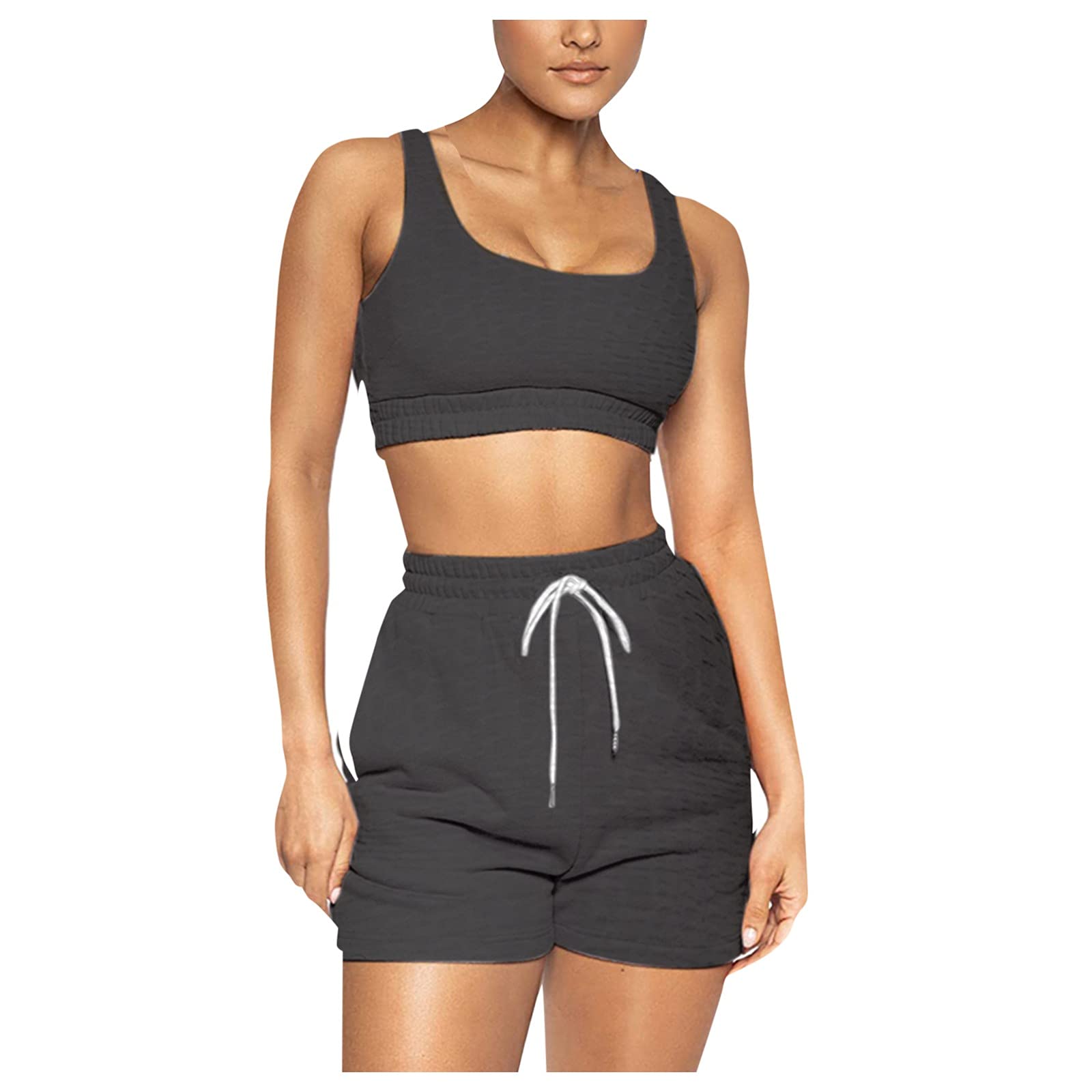 Women's Yoga Sets - U-Shaped Workout Outfits with Tank & Shorts for Gym & Fitness