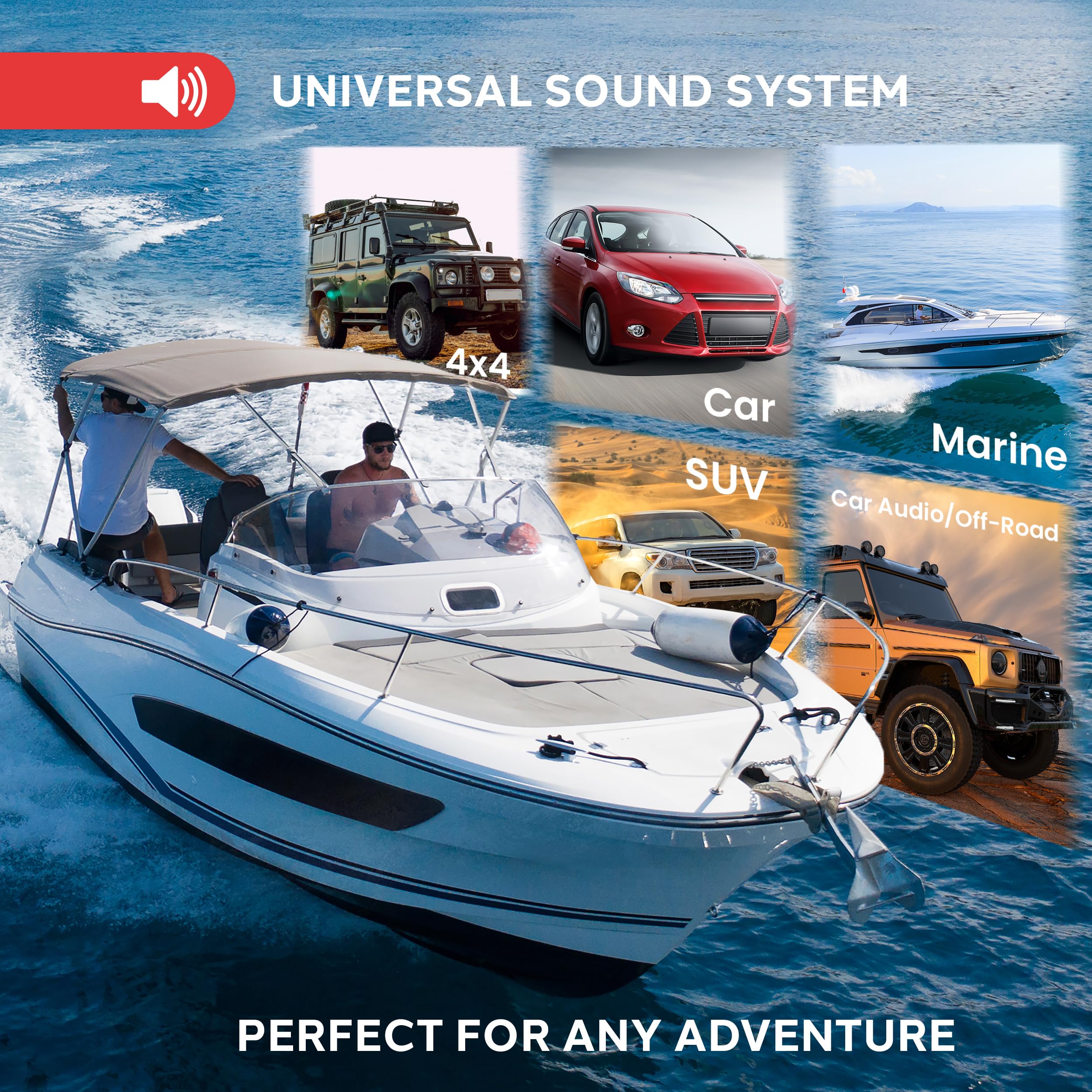 Pyle Wireless Bluetooth Marine Audio Stereo System - Single DIN Universal Car Stereo Receiver with 6.5