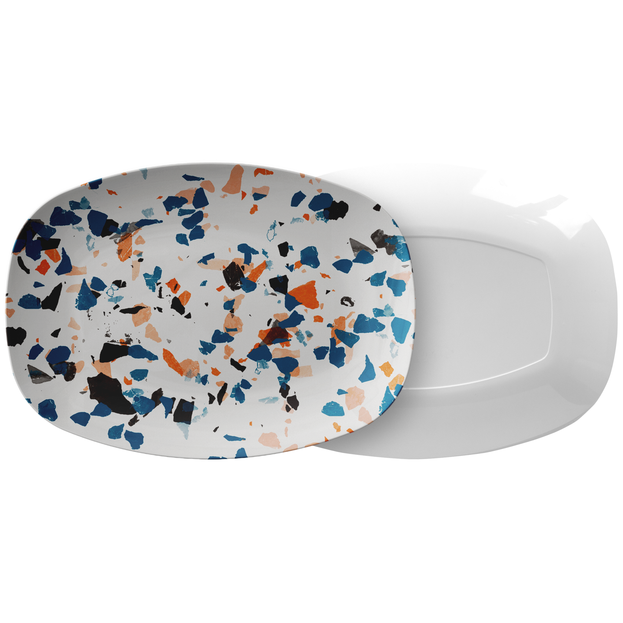 Speckled Abstract Plastic Serving Platter - Elegant Party Tray for Appetizers, Cheese & Charcuterie - Perfect for Entertaining, Weddings & Home Decor