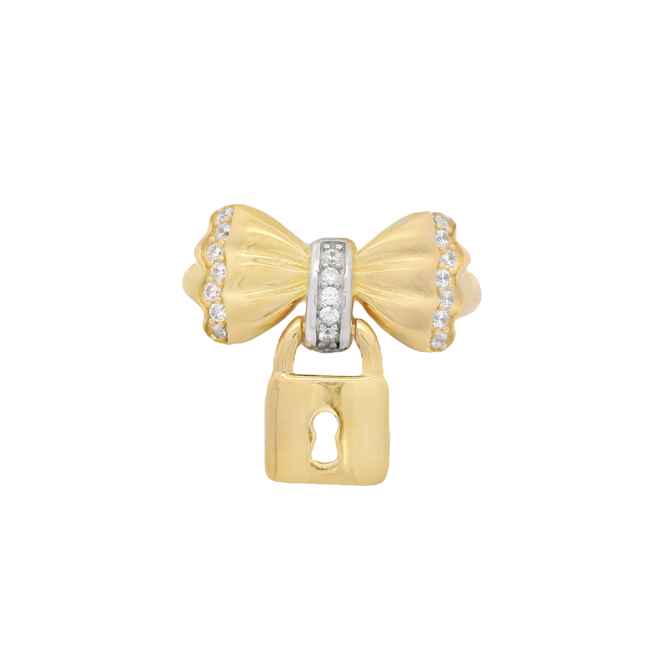 14K Gold Butterfly Lock Ring for Women - Elegant & Secure Jewelry Gift for Her - Perfect for Weddings, Anniversaries & Special Occasions