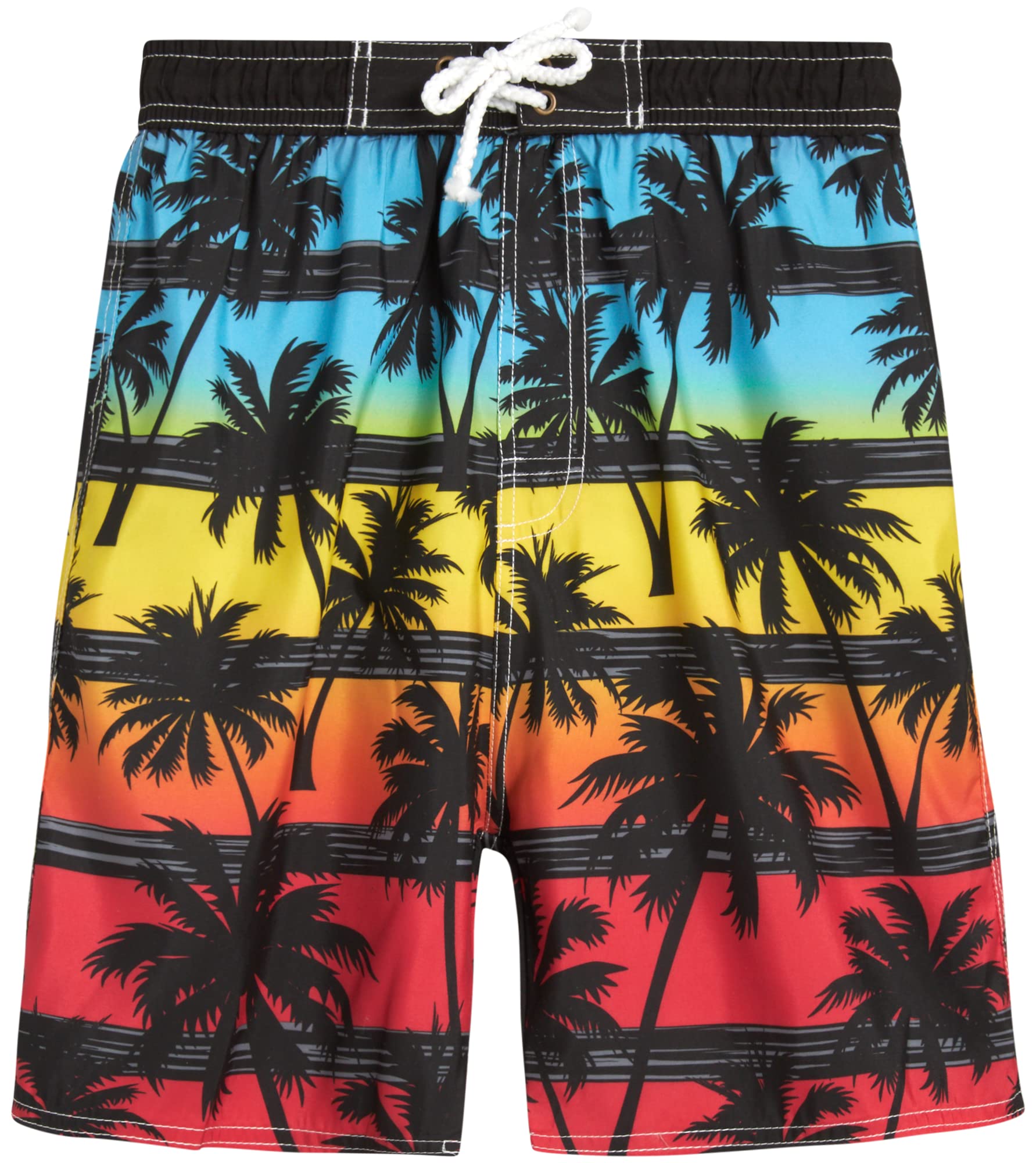Quad Seven Boys' Swim Trunks - Quick Dry Board Shorts Bathing Suit for Kids (Size 8-18) | Beach, Pool & Summer Water Activities | UV Protection & Comfortable Swimwear