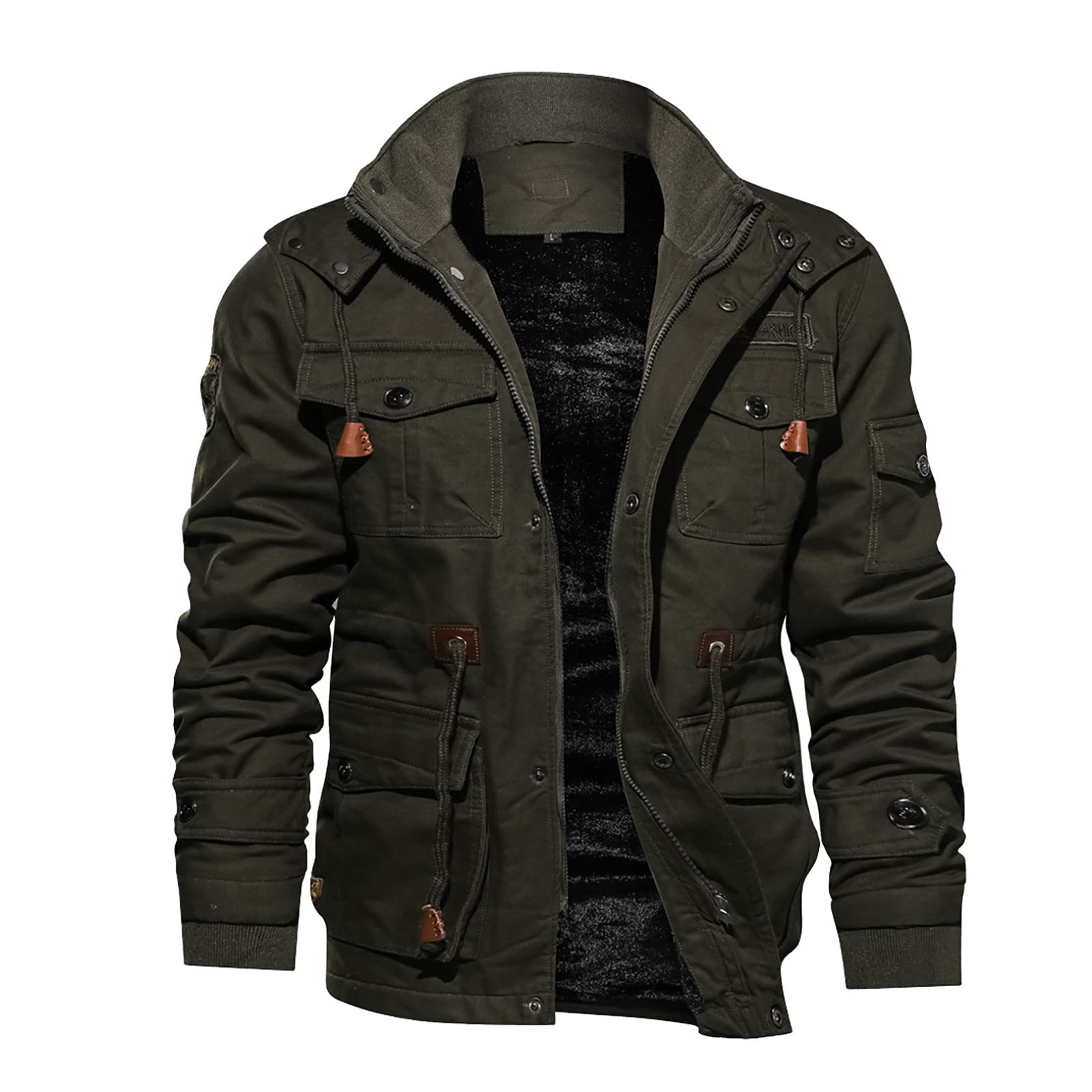 Men's Military Jacket for Autumn & Winter - Loose Fit, Breathable with Zipper Pockets | Outdoor Hiking, Camping & Casual Wear