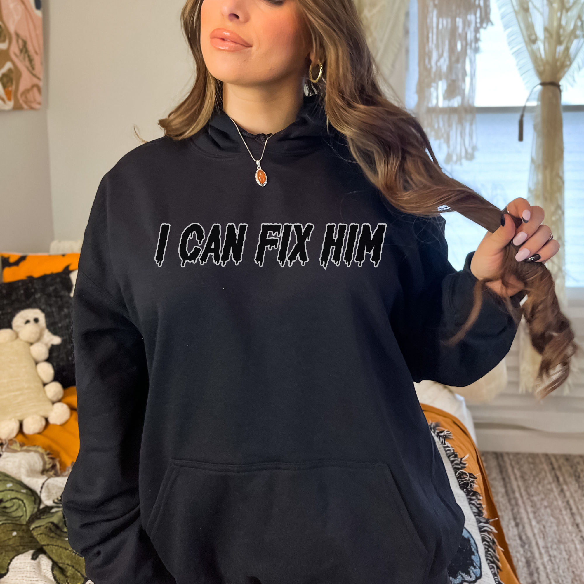 I Can Fix Him Hoodie - Trendy Unisex Pullover Sweatshirt for Men & Women | Perfect for Casual Wear, Street Style, and Gifts