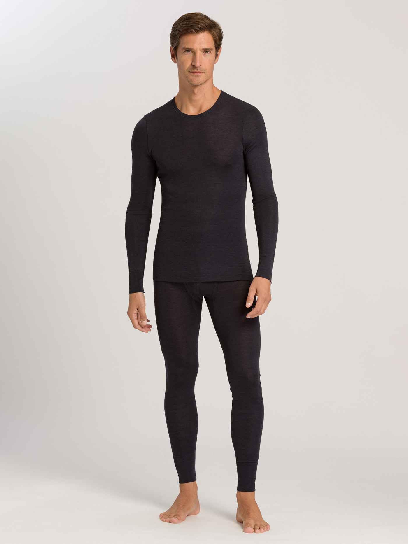 Hanro Men's Woolen Silk Long Underwear - Thermal Base Layer for Winter, Cold Weather & Outdoor Activities - Hiking, Skiing & Snowboarding