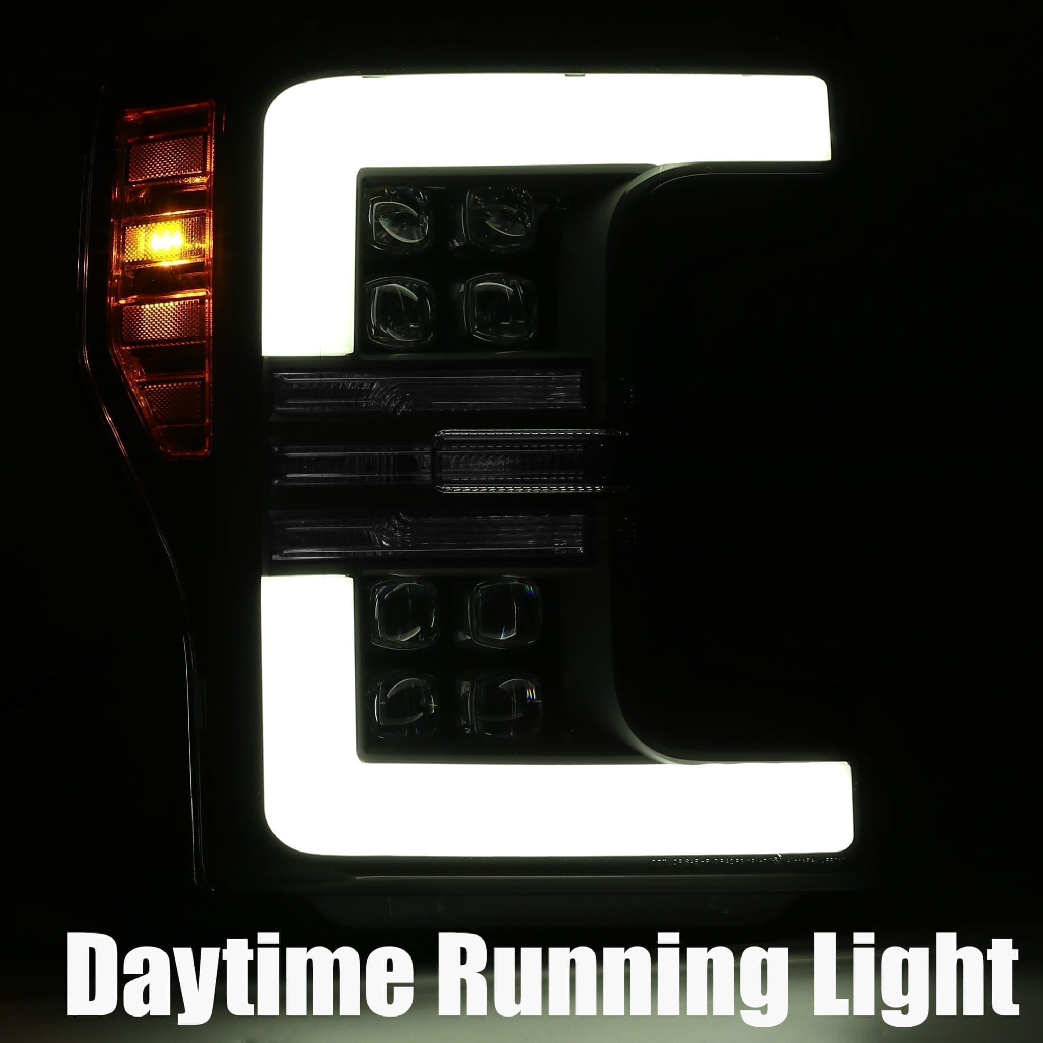 17-19 Ford Super Duty NOVA Series LED Projector Headlights - Jet Black - Upgrade Your Truck's Night Visibility for Off-Road & Towing