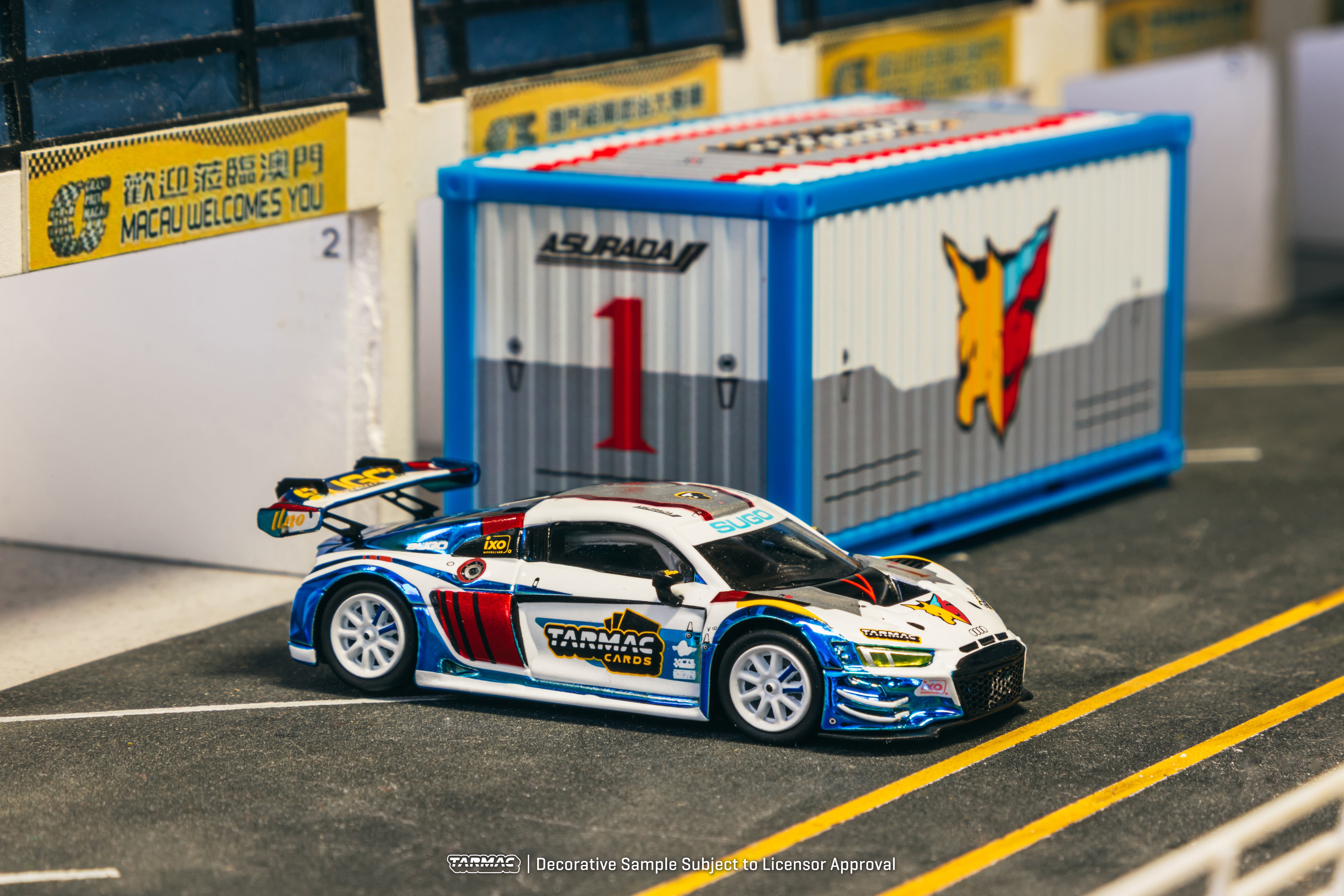 Tarmac Works 1/64 Scale Audi R8 LMS GT3 Evo II Macau GP 2024 Special Edition Diecast Model Car - Limited Edition Collectible for Racing Fans & Display Showcase