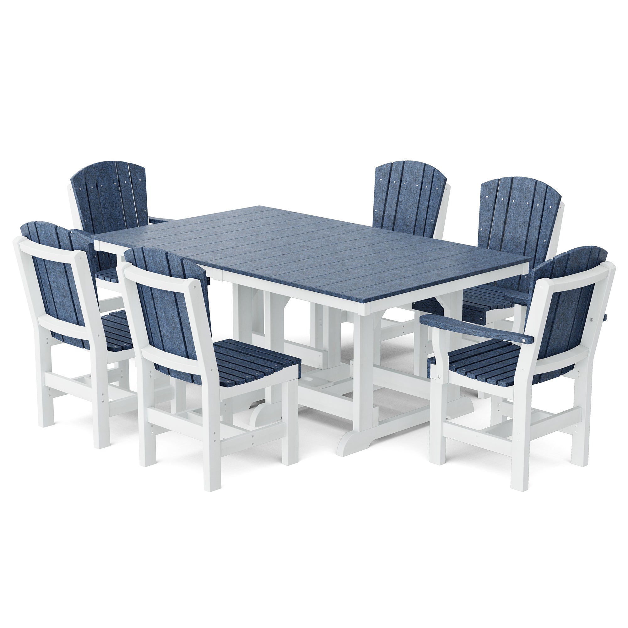 Heritage 7-Piece 44x72 Inch Dining Table Set with Chairs - Perfect for Family Gatherings, Dinner Parties & Outdoor Entertaining