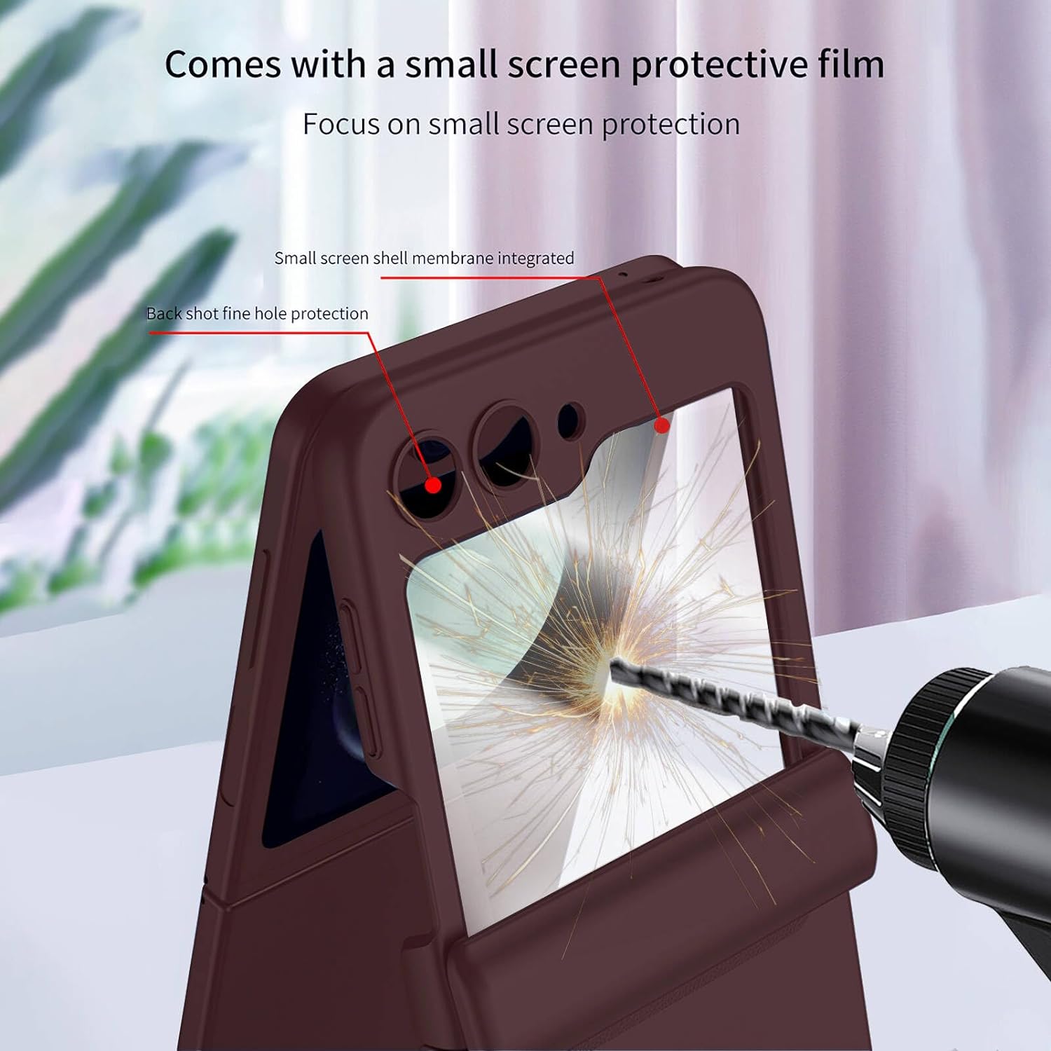 Samsung Galaxy Z Flip 5 Case with Hinge Protection & Screen Protector - Slim Protective Cover for Everyday Use, Work & Travel