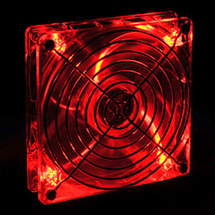 Lian Li 140mm x 140mm x 25mm Crystal Clear PC Case Fan with Red LED Lighting - High Performance Ball Bearing for Gaming PC, Workstation, and Server Cooling