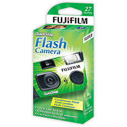Fujifilm QuickSnap Flash 400 Disposable 35mm Camera - 27 Exposures with Built-in Flash for Travel, Parties & Outdoor Adventures