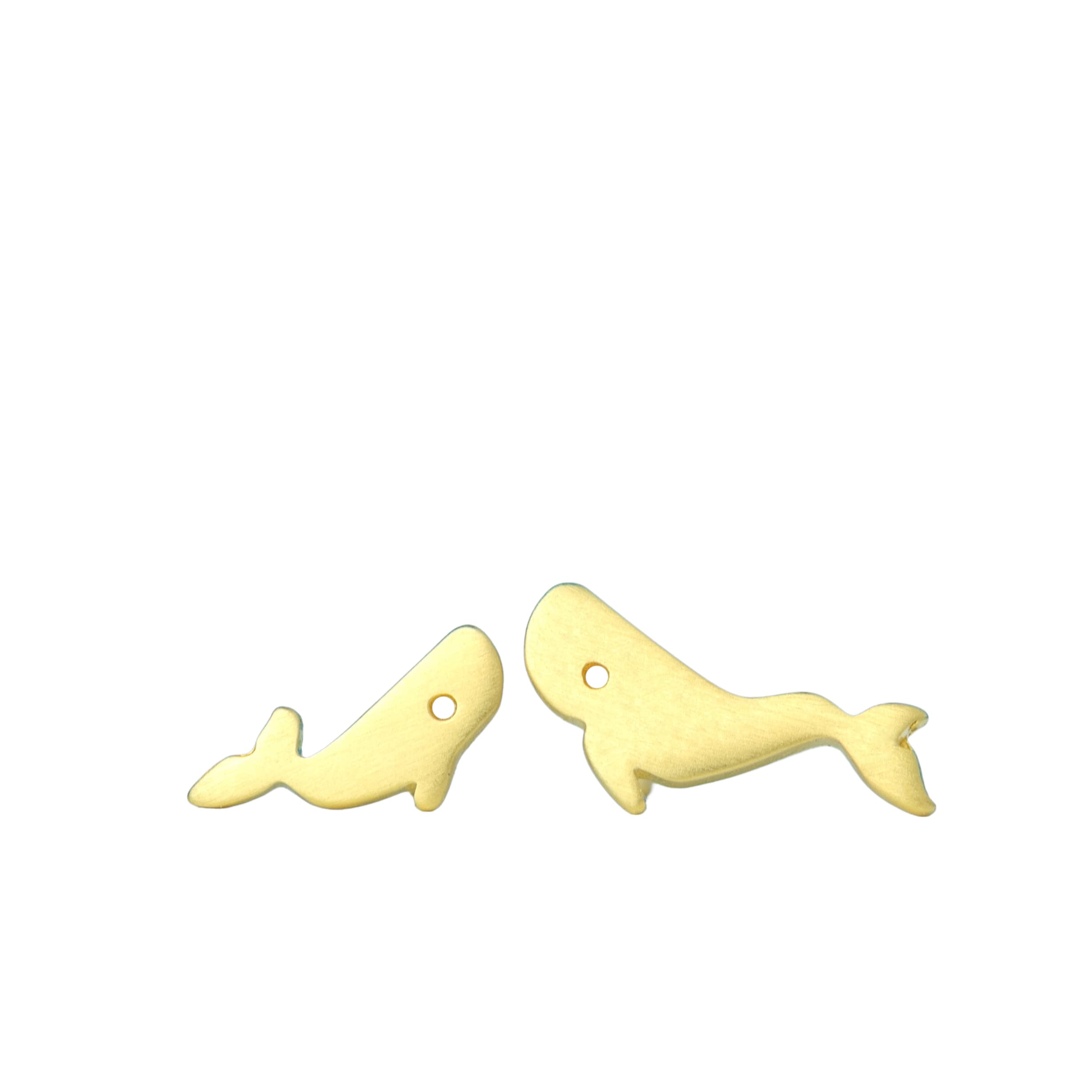 14K Solid Gold Whale Earrings - Mother & Baby Mismatched Stud Set in 9K/18K Options | Ocean-Themed Minimalist Jewelry for Women, Girls & Boys | Perfect for Beach Vacations, Gifts & Everyday Wear | ZoozJewelry