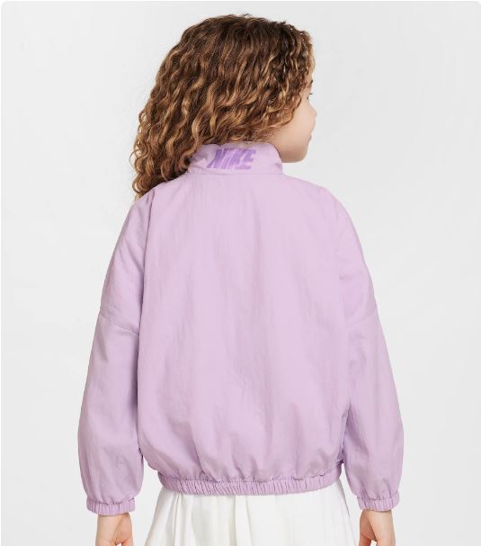 Nike Kids' Swoosh Fuchsia Windbreaker Jacket - Lightweight Water-Resistant Running Jacket for Boys & Girls - Perfect for Outdoor Sports & School Activities