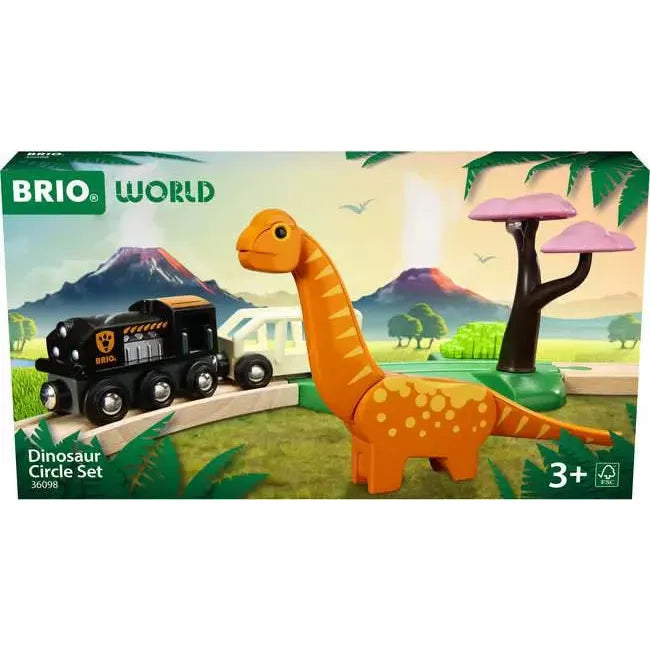 Brio Dinosaur Circle Train Set 36098 - Wooden Toy Train Tracks for Kids with Dinosaur Theme | Perfect for Imaginative Play & Early Learning
