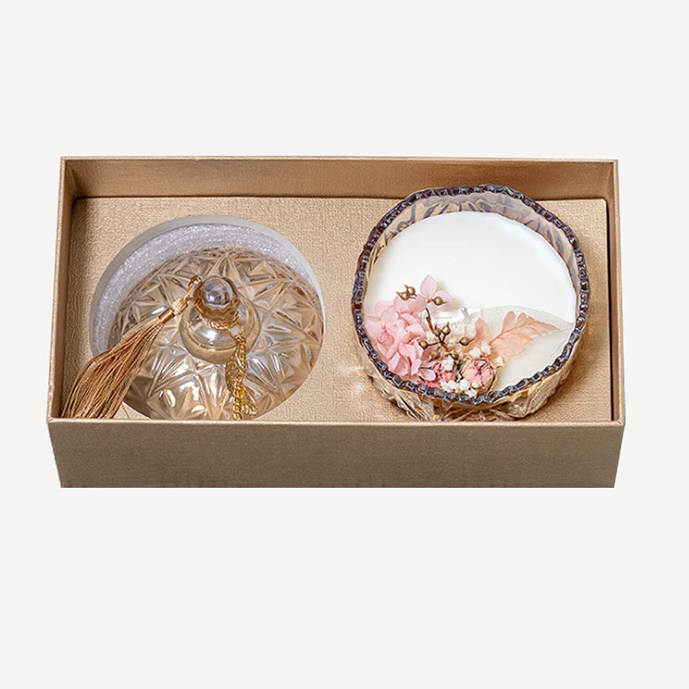 French Vanilla Scented Aromatherapy Candle Set - Elegant Glass Jar with Tassel Decor, Home Fragrance Gift Box for Relaxation, Meditation & Romantic Ambiance