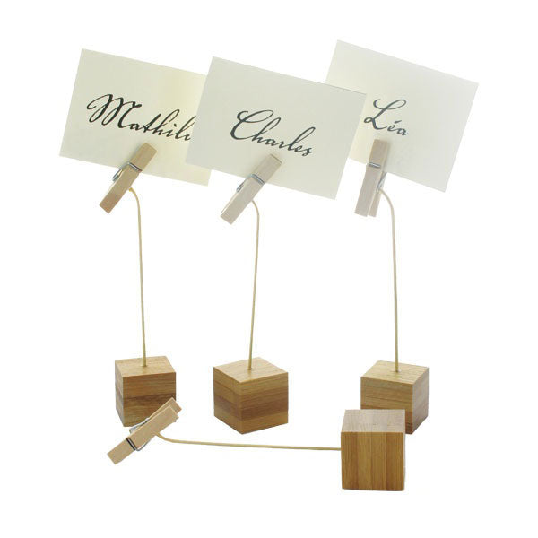 Amuse Bouche NAK Sign Clip with Bamboo Base - 12 Pack for Restaurants, Cafes, and Retail Displays