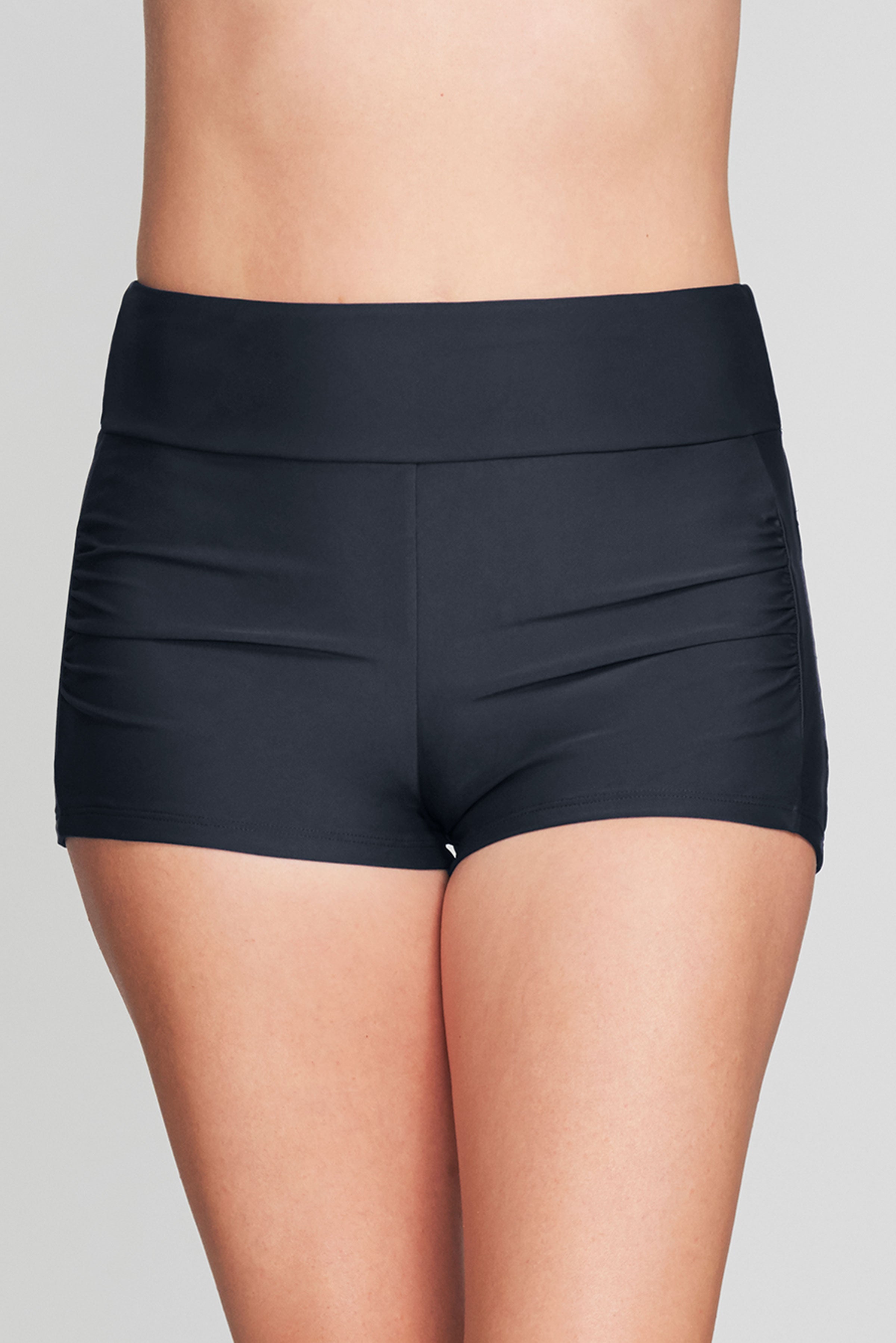 Men's Solid Black Contouring Waistband Swim Shorts - Comfortable Beach & Pool Swimwear for Summer Vacation