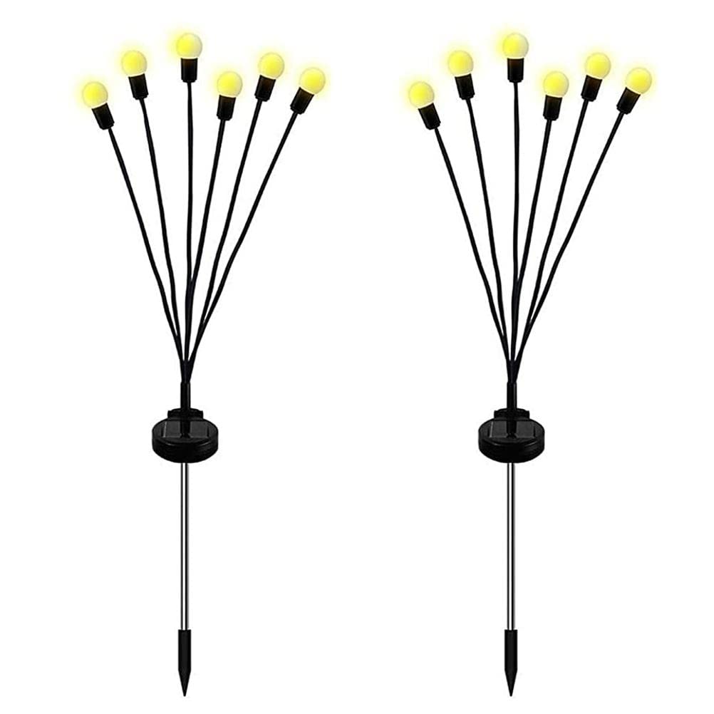 2 Pack Solar Powered LED Pendant Decorative Lights - Rechargeable Firefly Lights for Outdoor, Patio, Pathway, Lawn & Yard - Waterproof Stake Lamp for Garden Decor & Landscape Lighting (Perfect for Evening Ambience & Special Occasions)