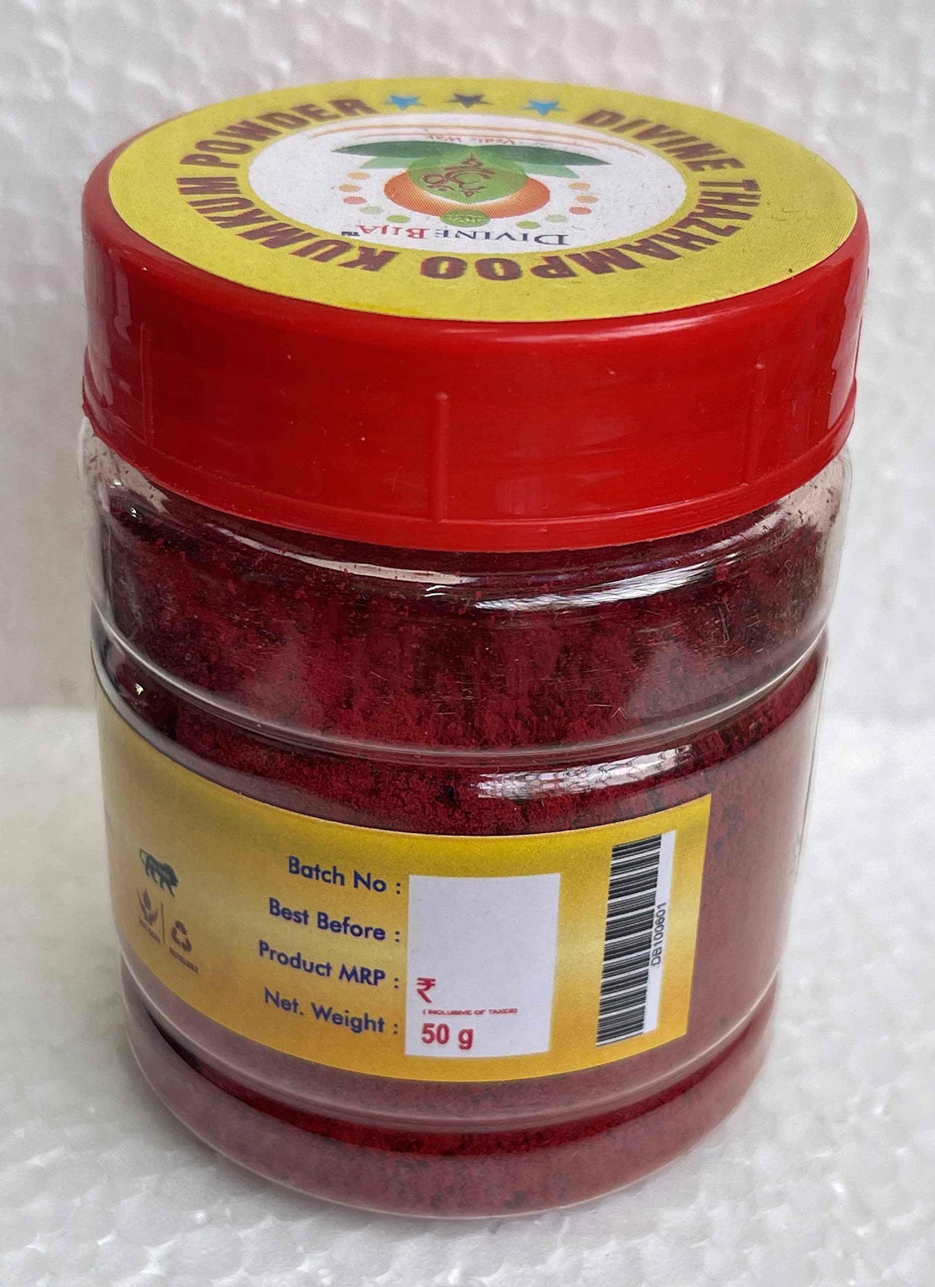 Divine Bija THAZHAMPOO KUMKUM Powder 50g - Authentic Red Hindu Ritual Powder for Puja, Tilak & Temple Ceremonies | Premium Quality Spiritual Offering for Home Worship & Festivals