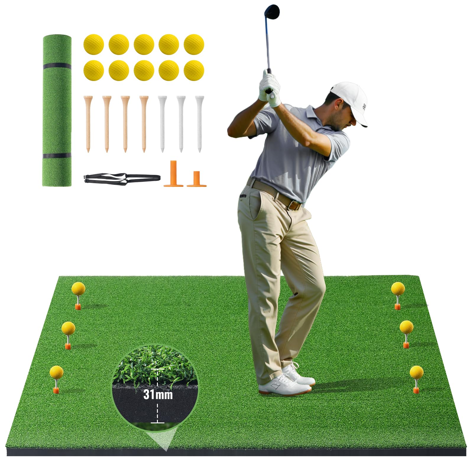 VEVOR Golf Practice Hitting Mat - Premium Artificial Turf for Indoor & Outdoor Golf Training, Driving Range, Backyard, and Home Use