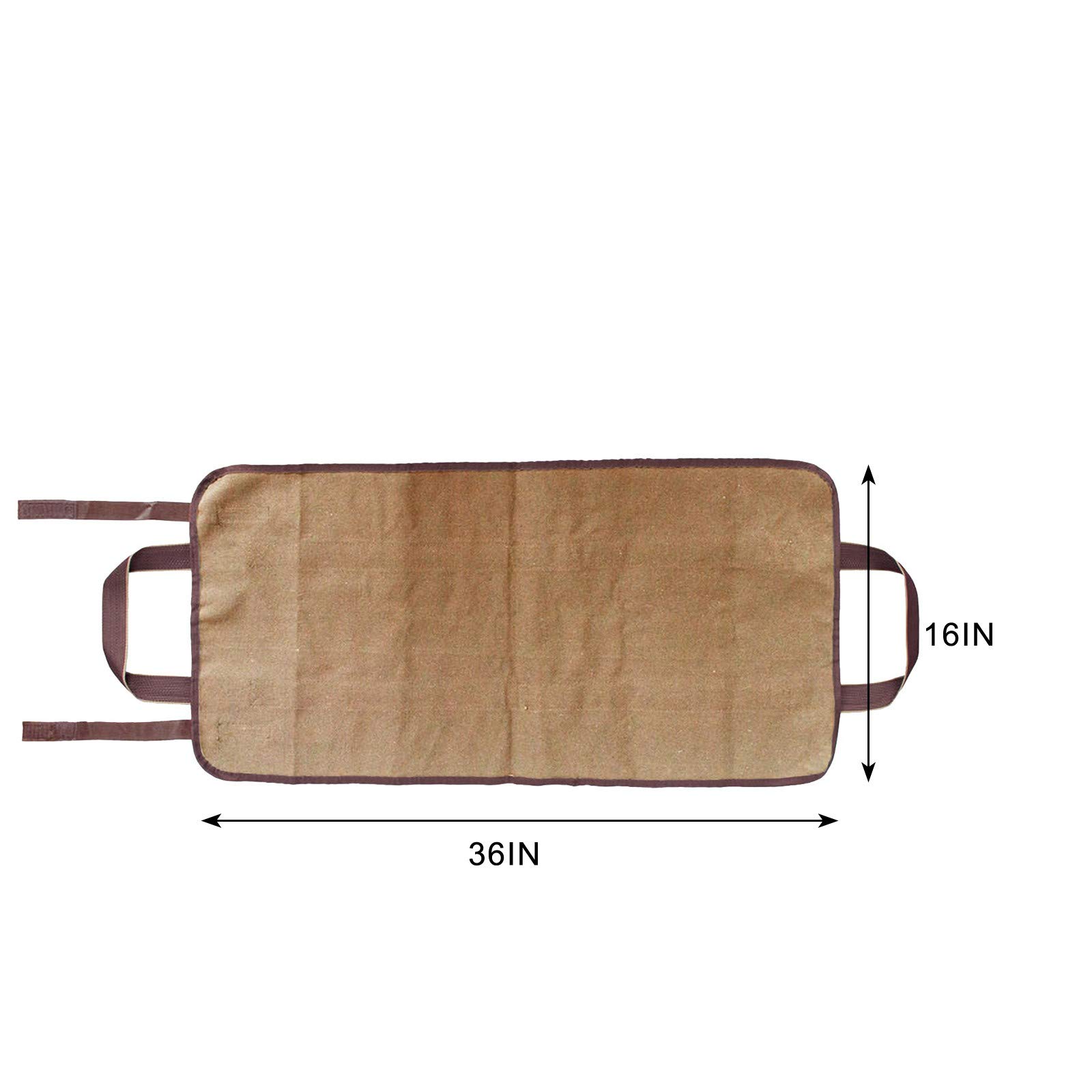 Durable Canvas Firewood Log Carry Bag - Heavy Duty Fireplace Firewood Storage Tote with Handles, Outdoor Wood Holder & Firewood Carrier for Camping, Fireplace & Backyard (Khaki)