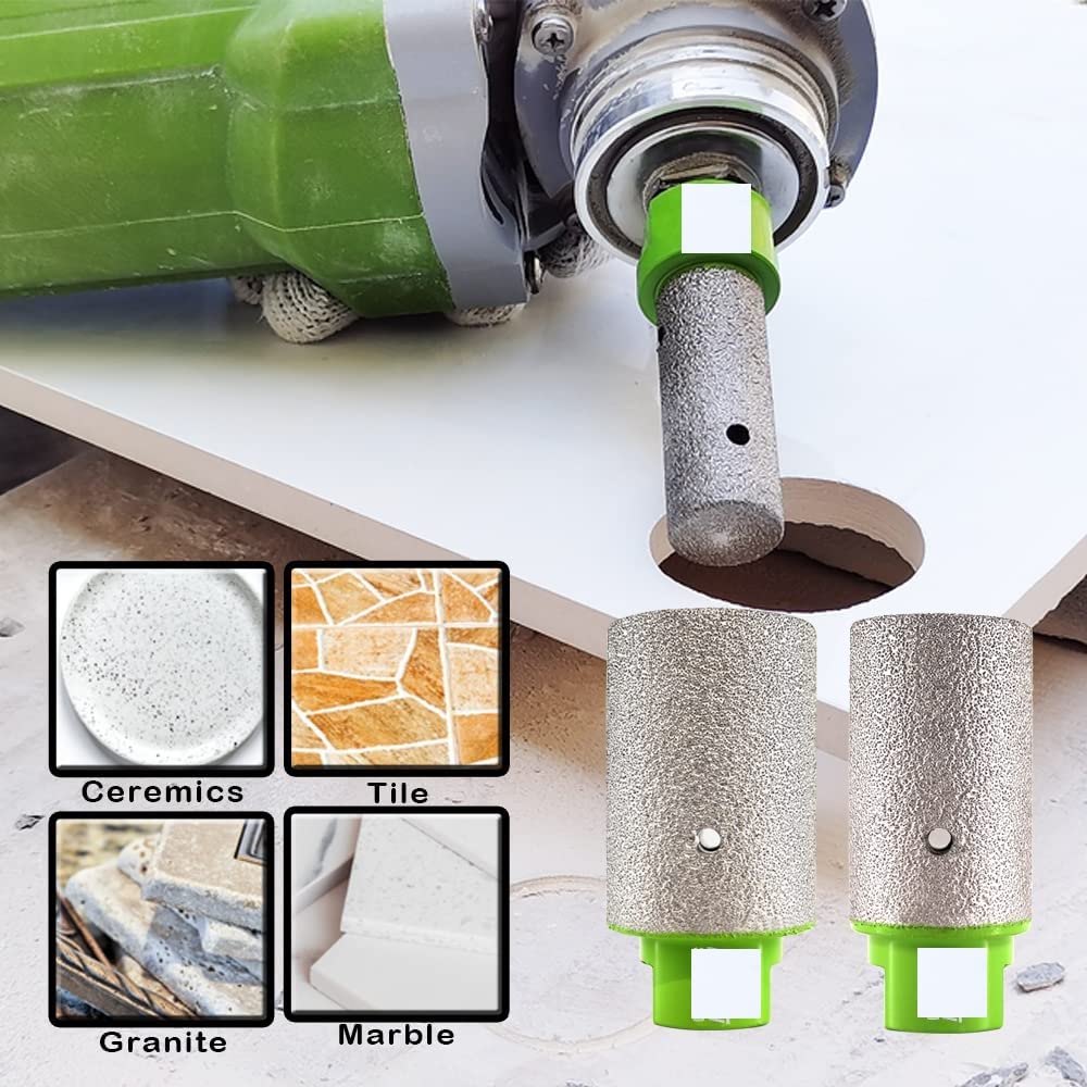 2-Inch Diamond Coated Core Drill Bit for Tile, Porcelain, Ceramic, Granite & Marble - Perfect for Grinding, Enlarging & Polishing Holes in Countertops (50mm) - Ideal for Bathroom Renovations, Kitchen Backsplashes & DIY Home Improvement Projects